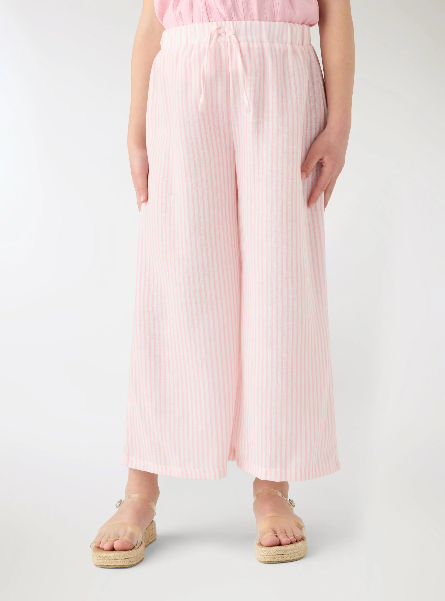 Culotte a righe effetto lino - Image 3