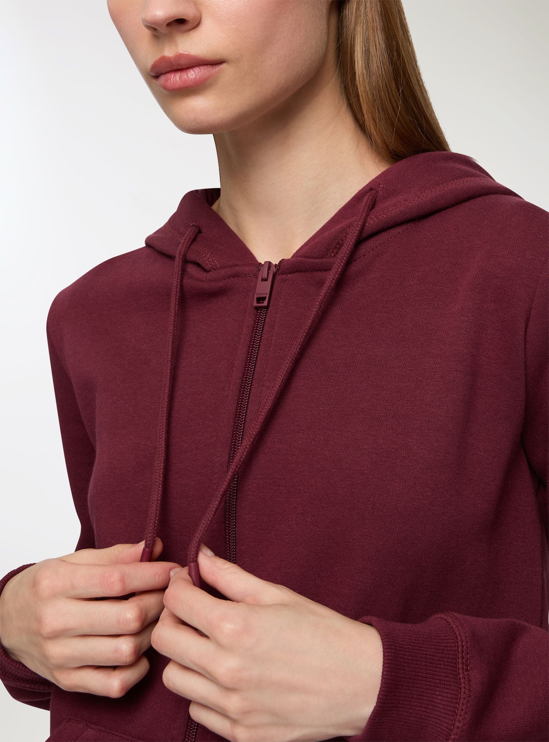 Felpa basic con cappuccio e zip - Image 3