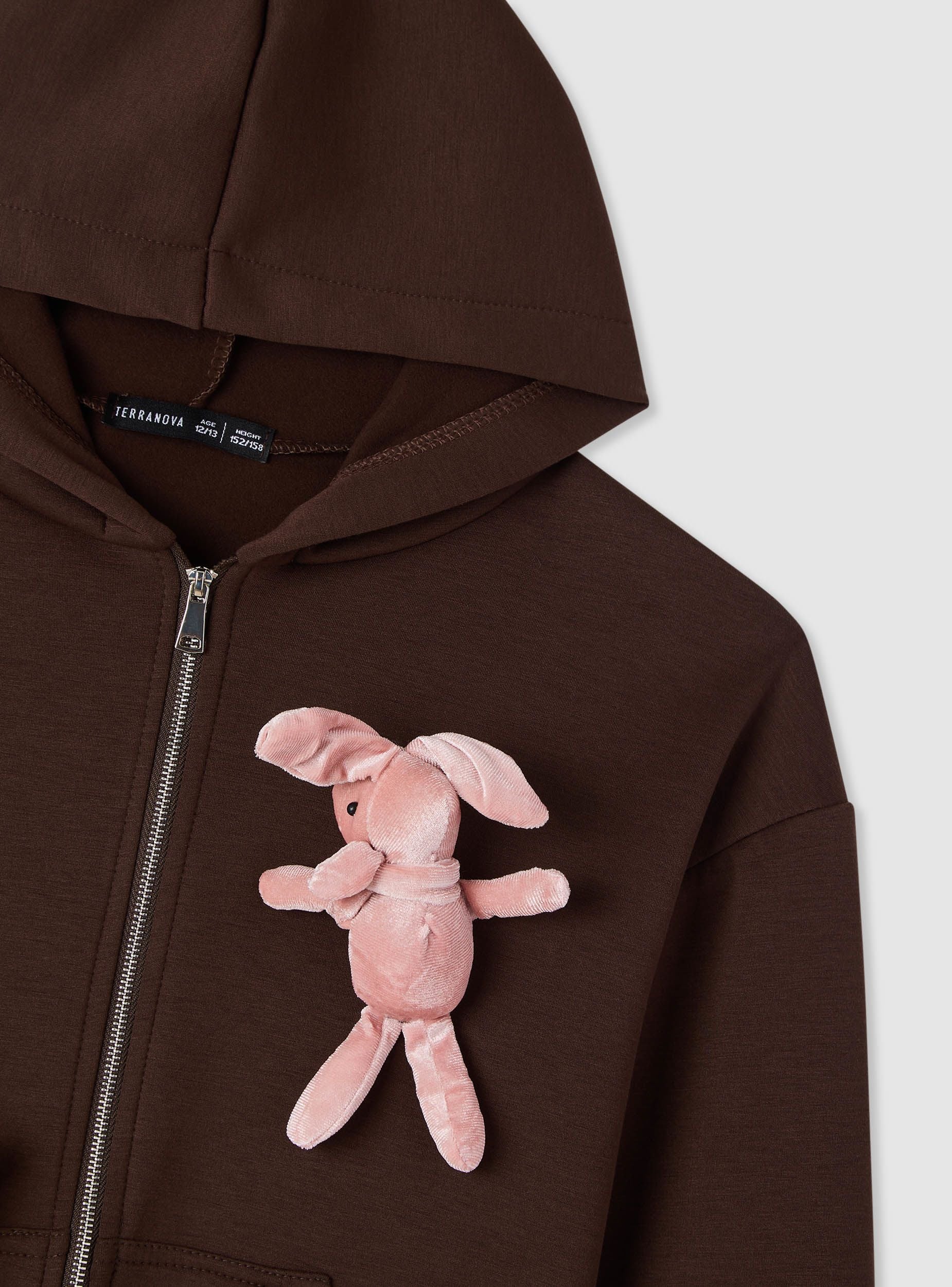 Felpa con cappuccio e applicazioni peluche - Image 5