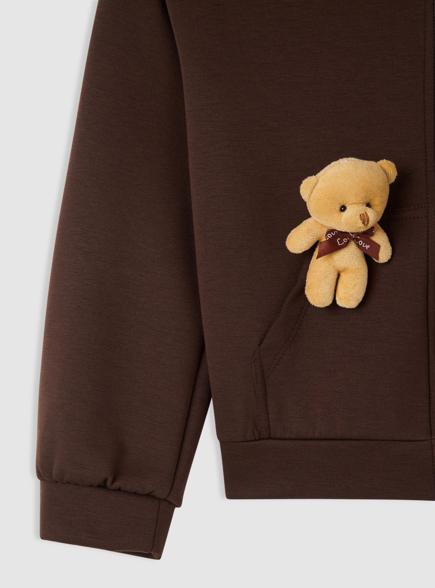 Felpa con cappuccio e applicazioni peluche - Image 6
