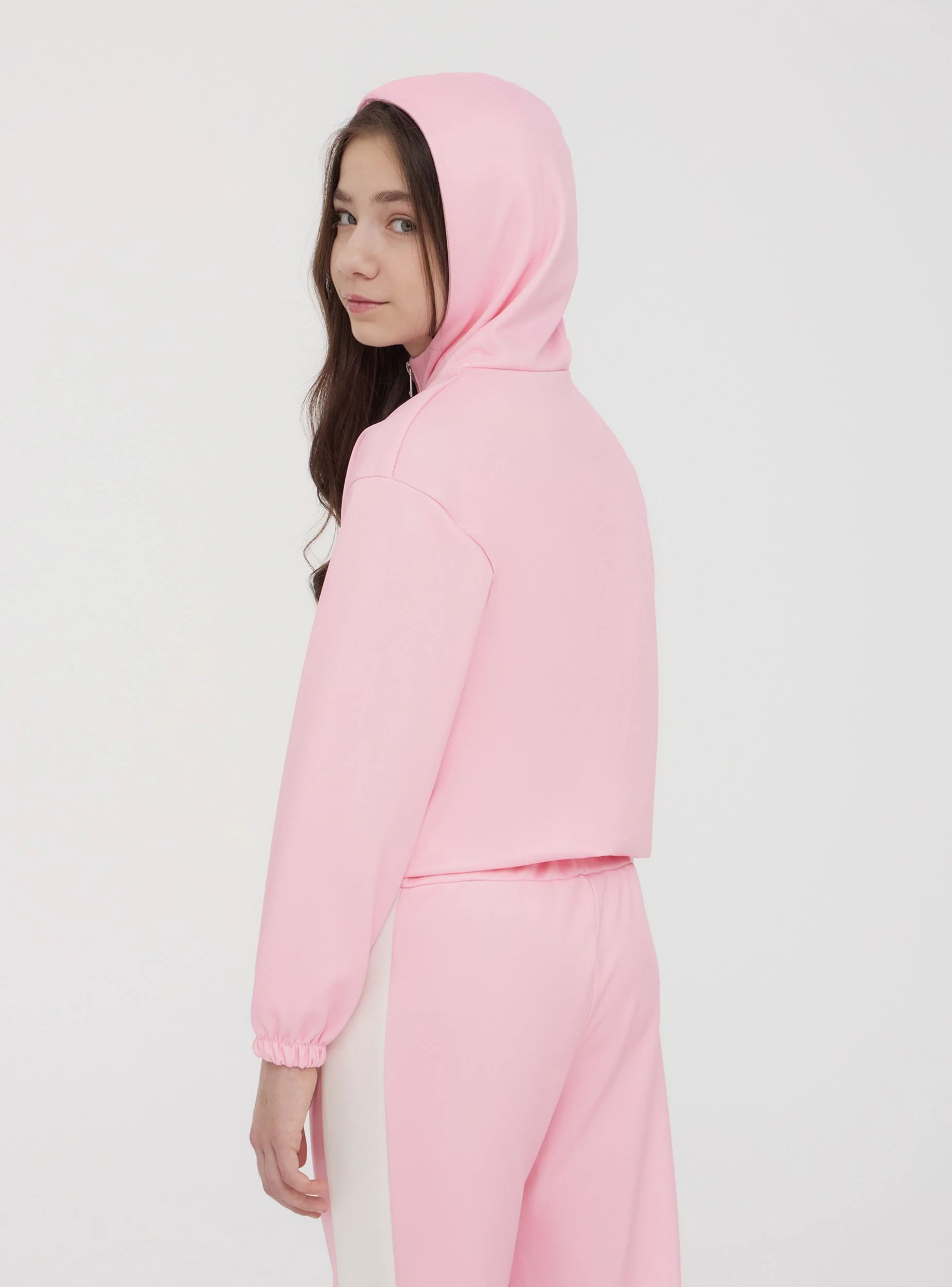 Felpa con cappuccio e half zip