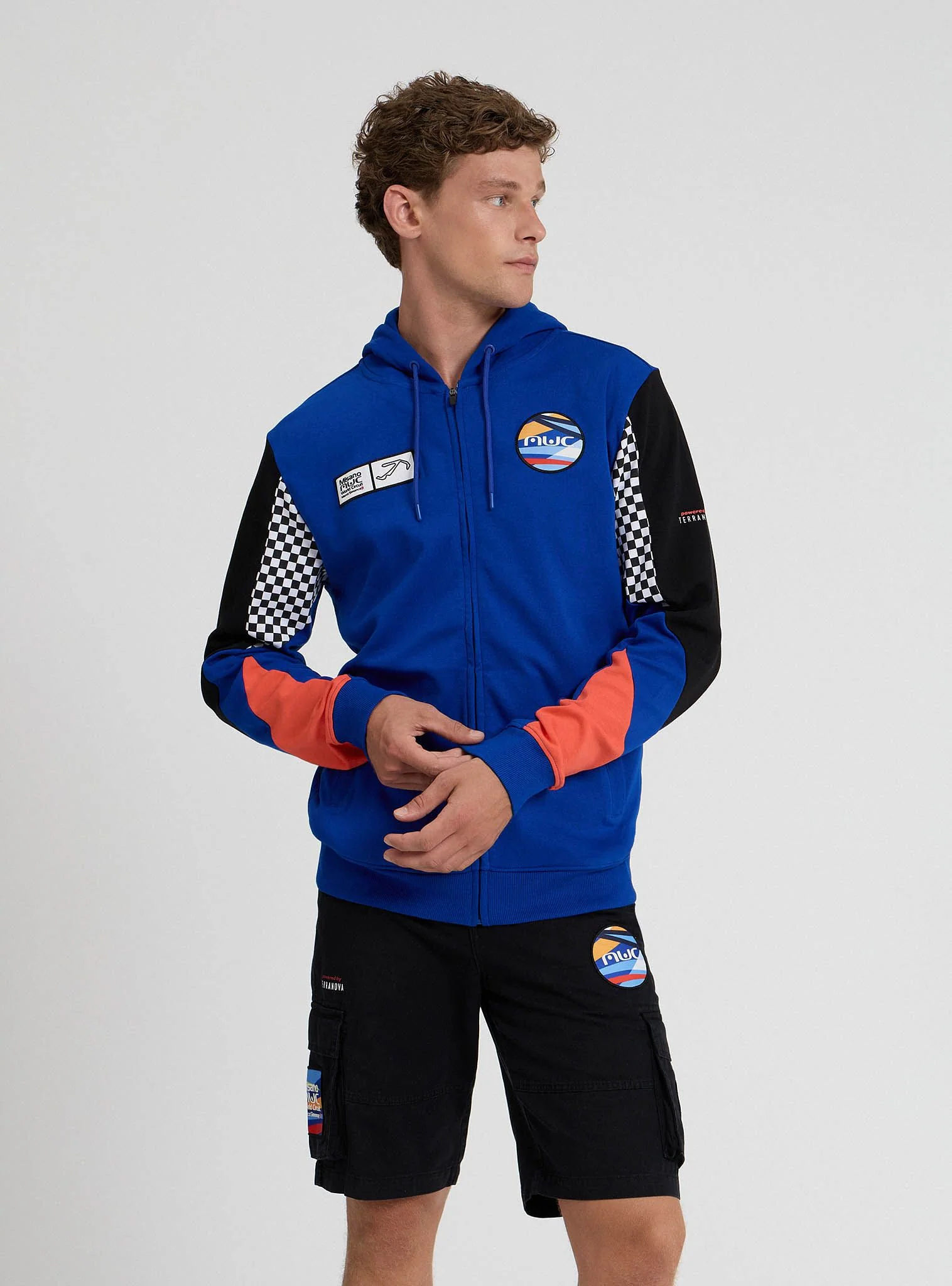 Felpa con cappuccio e zip con logo MWC - Image 3