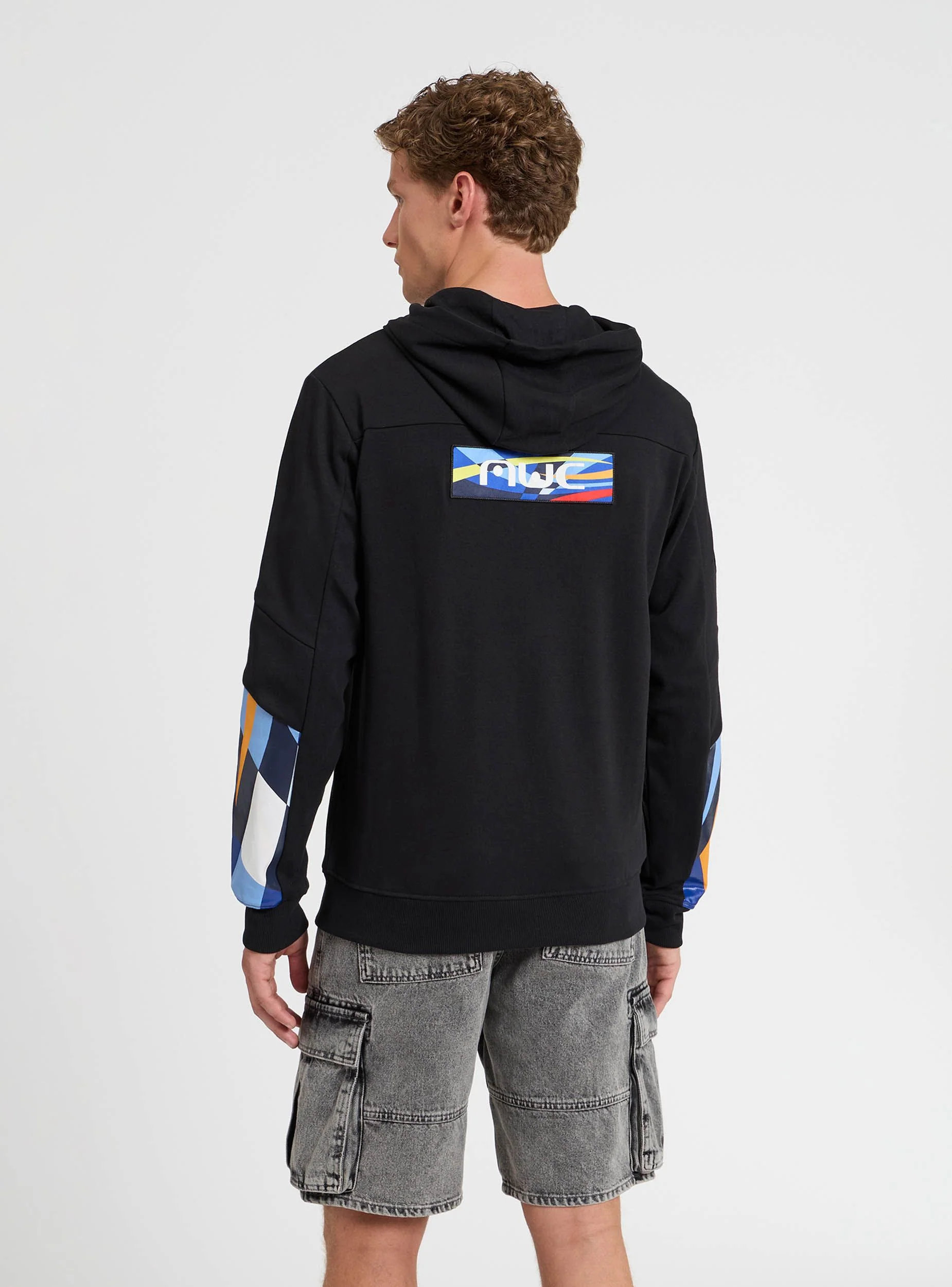 Felpa con cappuccio e zip con logo MWC - Image 4