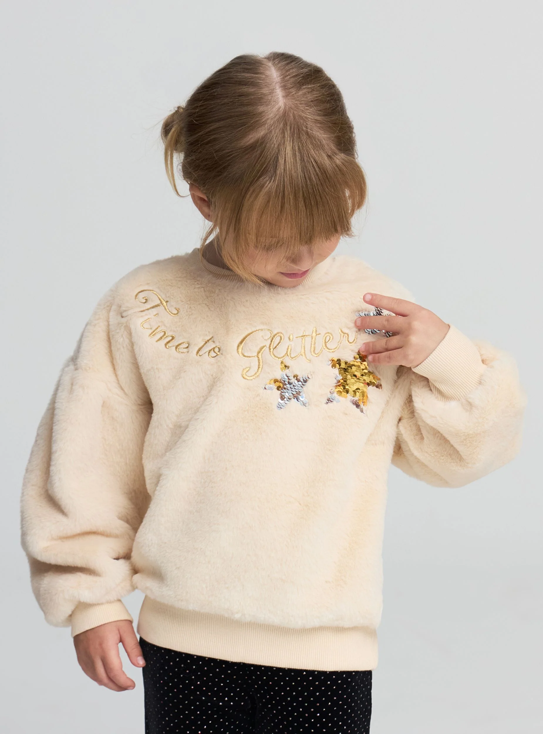 Felpa con paillettes e scritta - Image 2