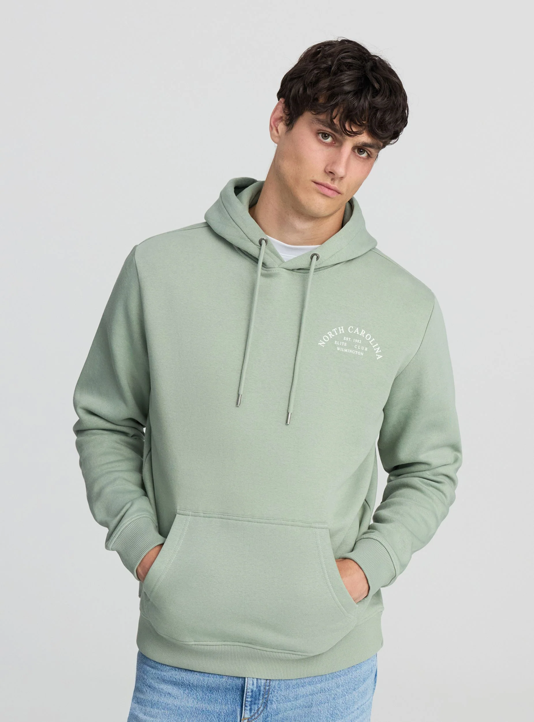 Felpa con scritta fronte/retro e cappuccio