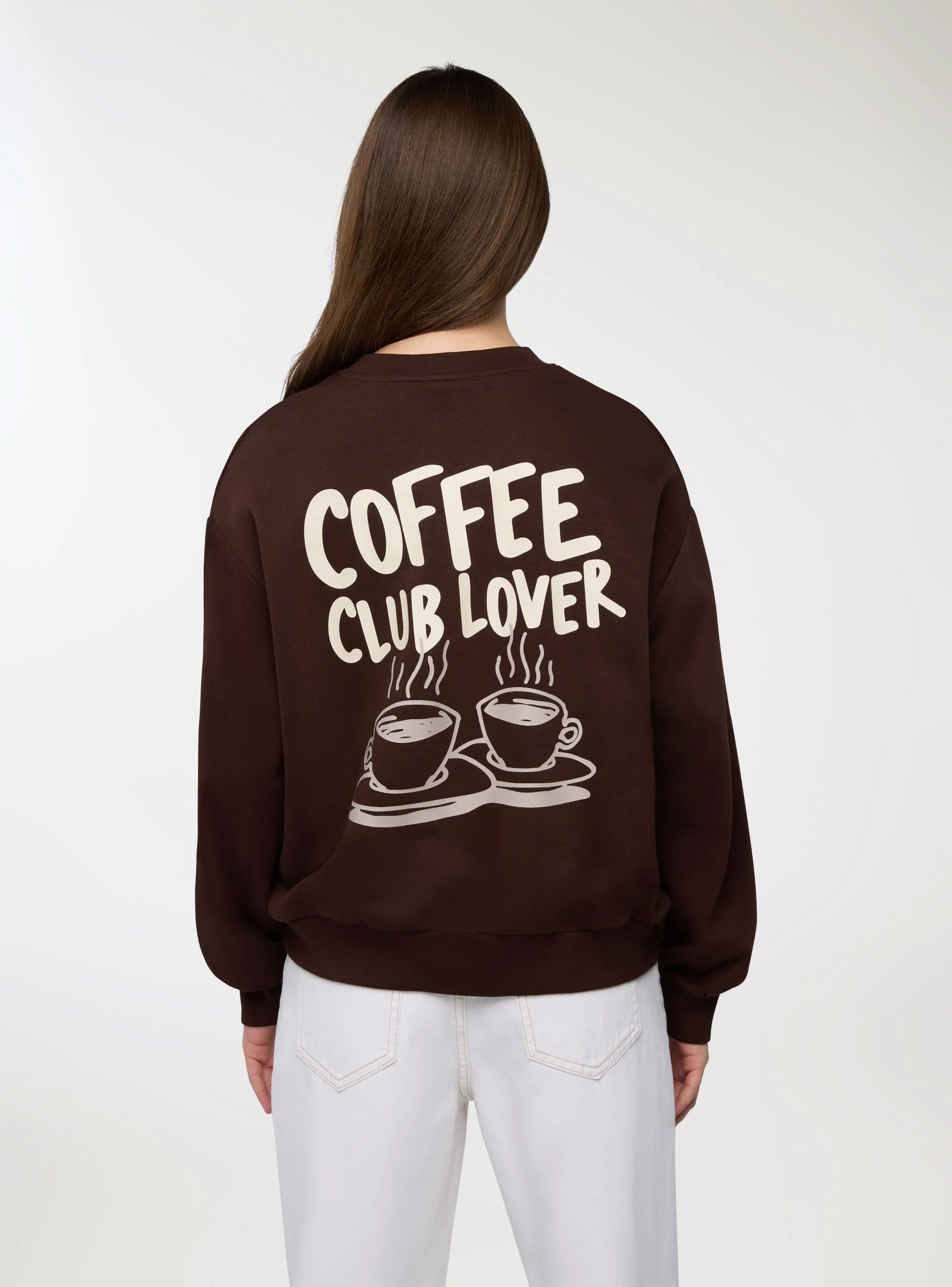 Felpa con stampa lettering caffè - Image 2