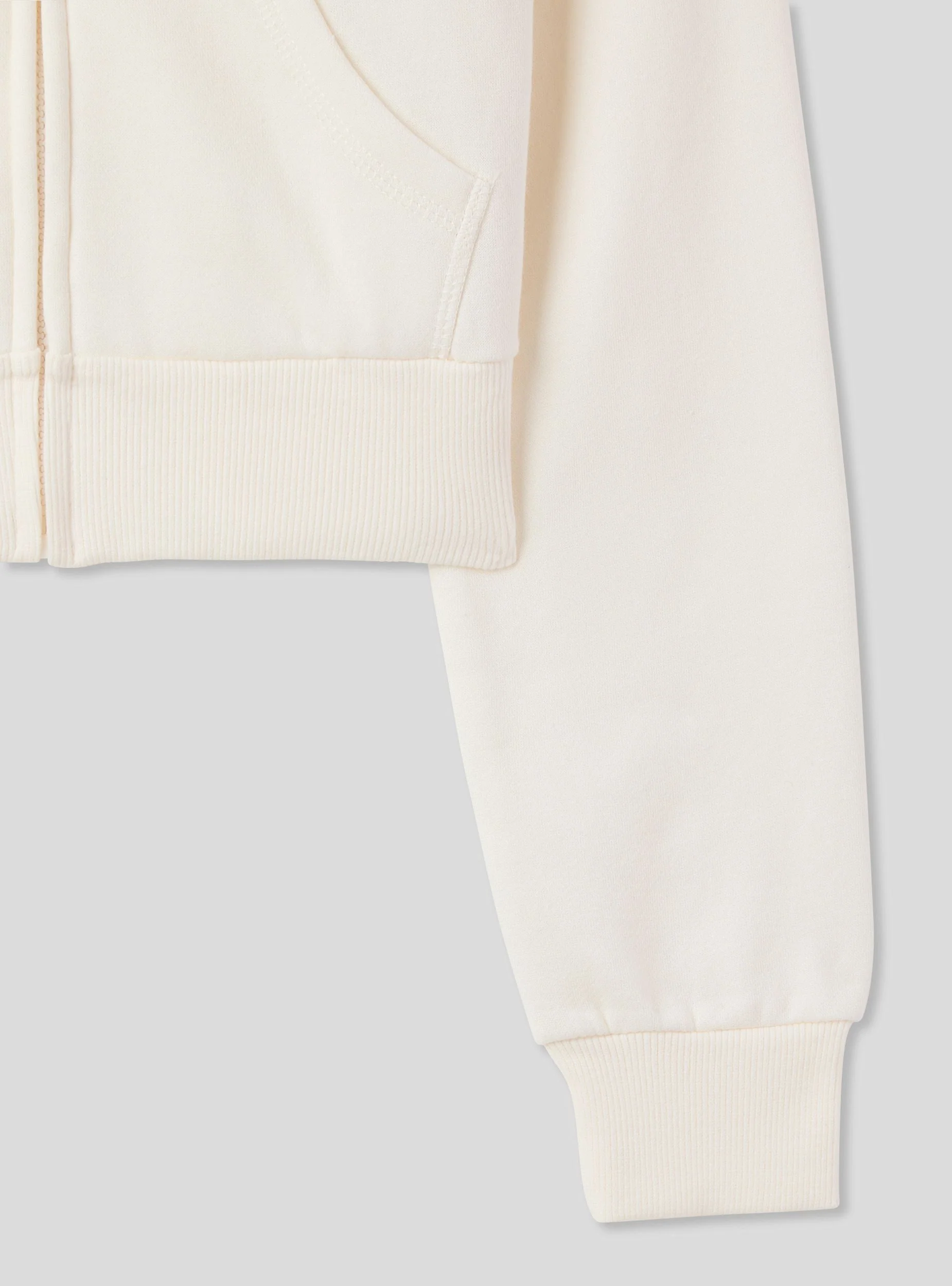 Felpa crop con cappuccio e zip - Image 4