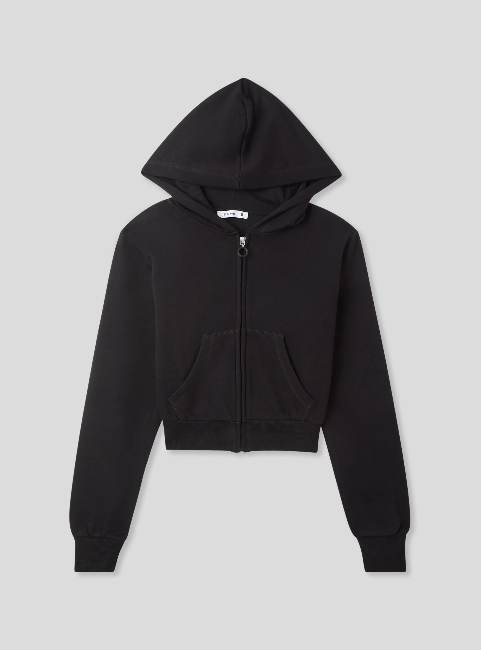Felpa crop con cappuccio e zip - Image 6