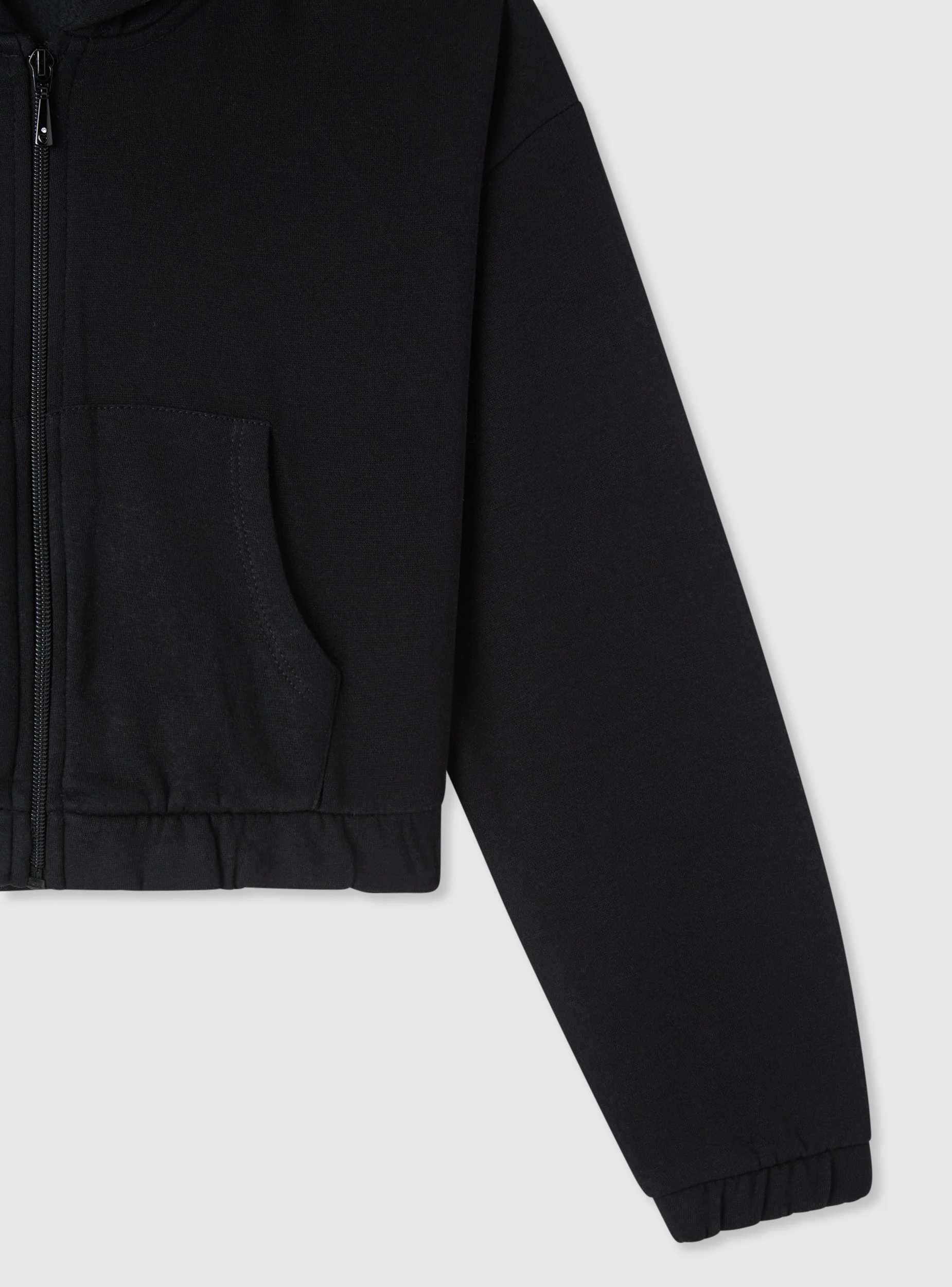 Felpa crop con cappuccio e zip - Image 6