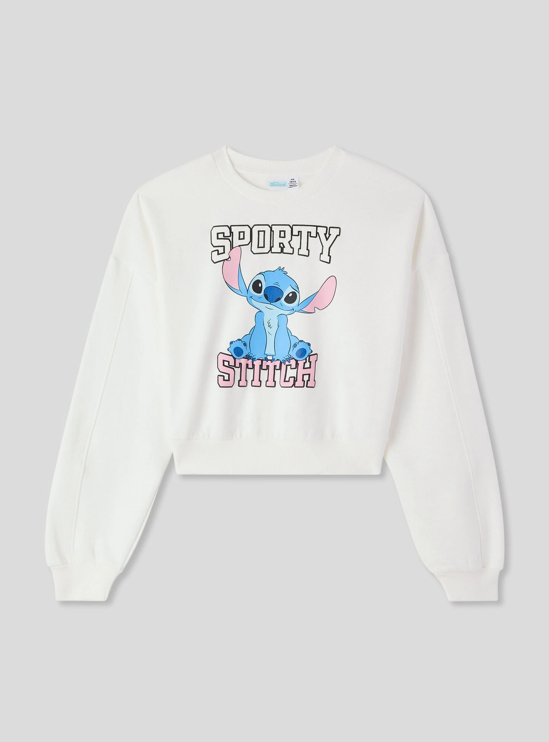 Felpa crop con stampa Stitch® e scritta - Image 4