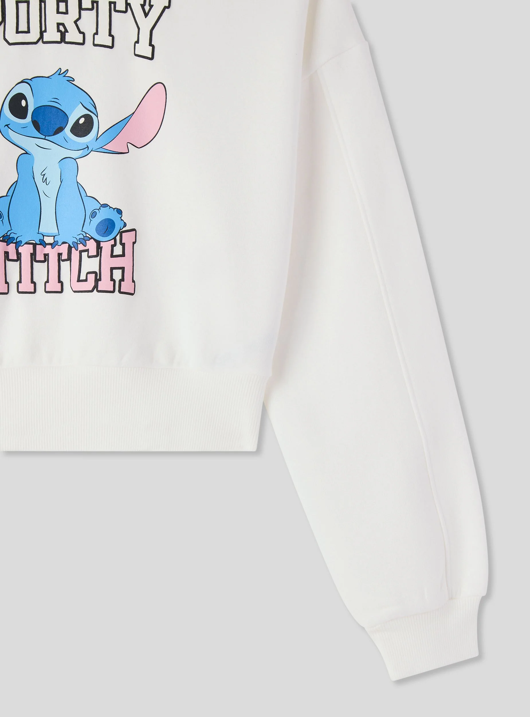 Felpa crop con stampa Stitch® e scritta - Image 5