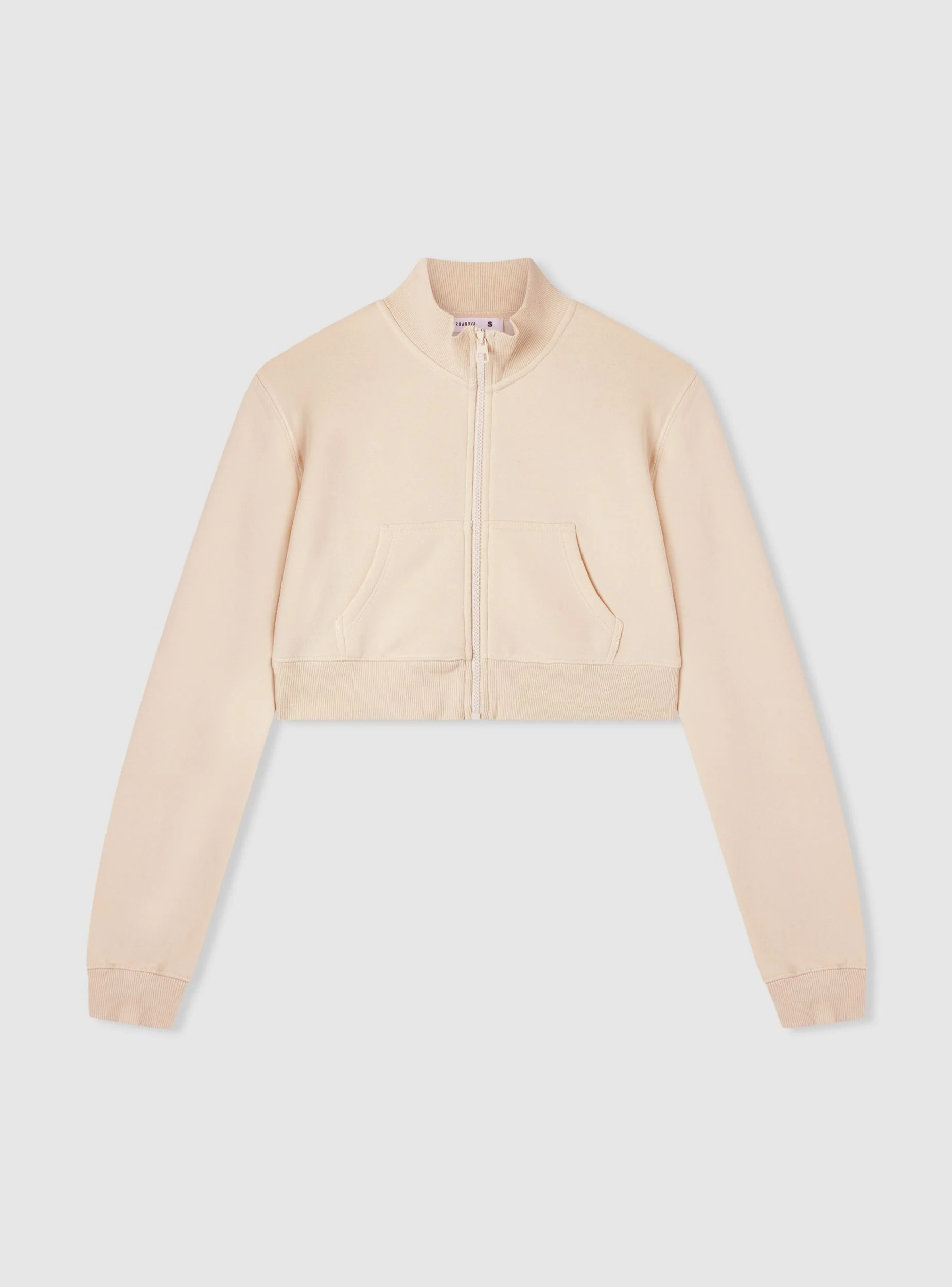 Felpa crop con zip girocollo - Image 5