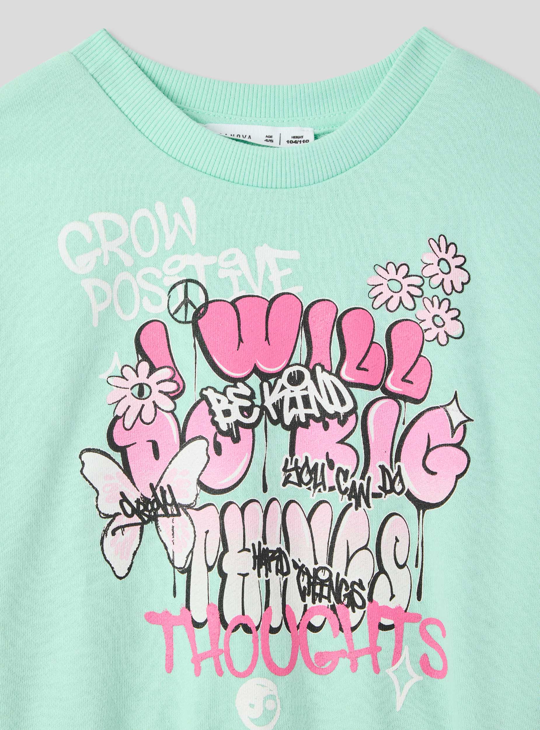 Felpa crop leggera con stampa stile graffiti - Image 6