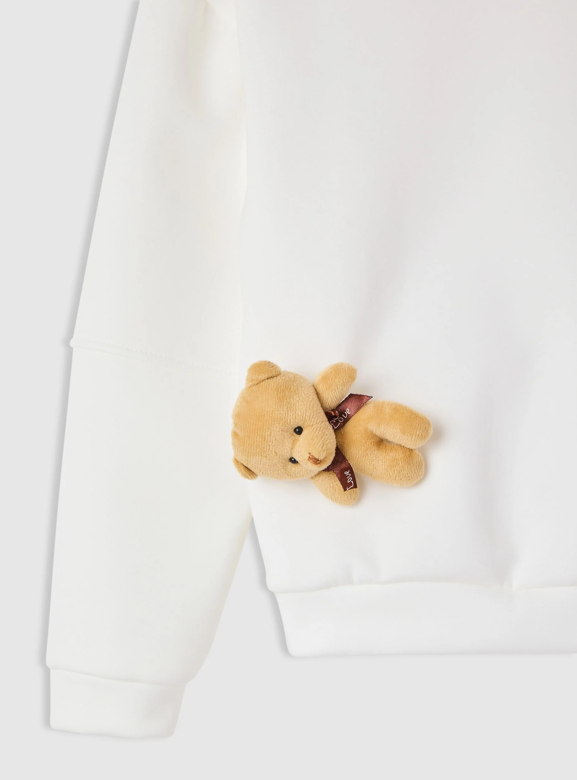 Felpa girocollo con applicazioni peluche - Image 6