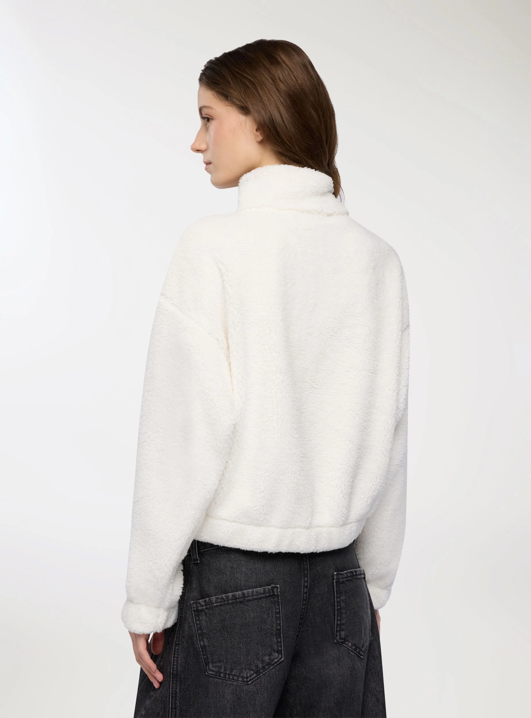 Felpa in sherpa half zip - Image 3