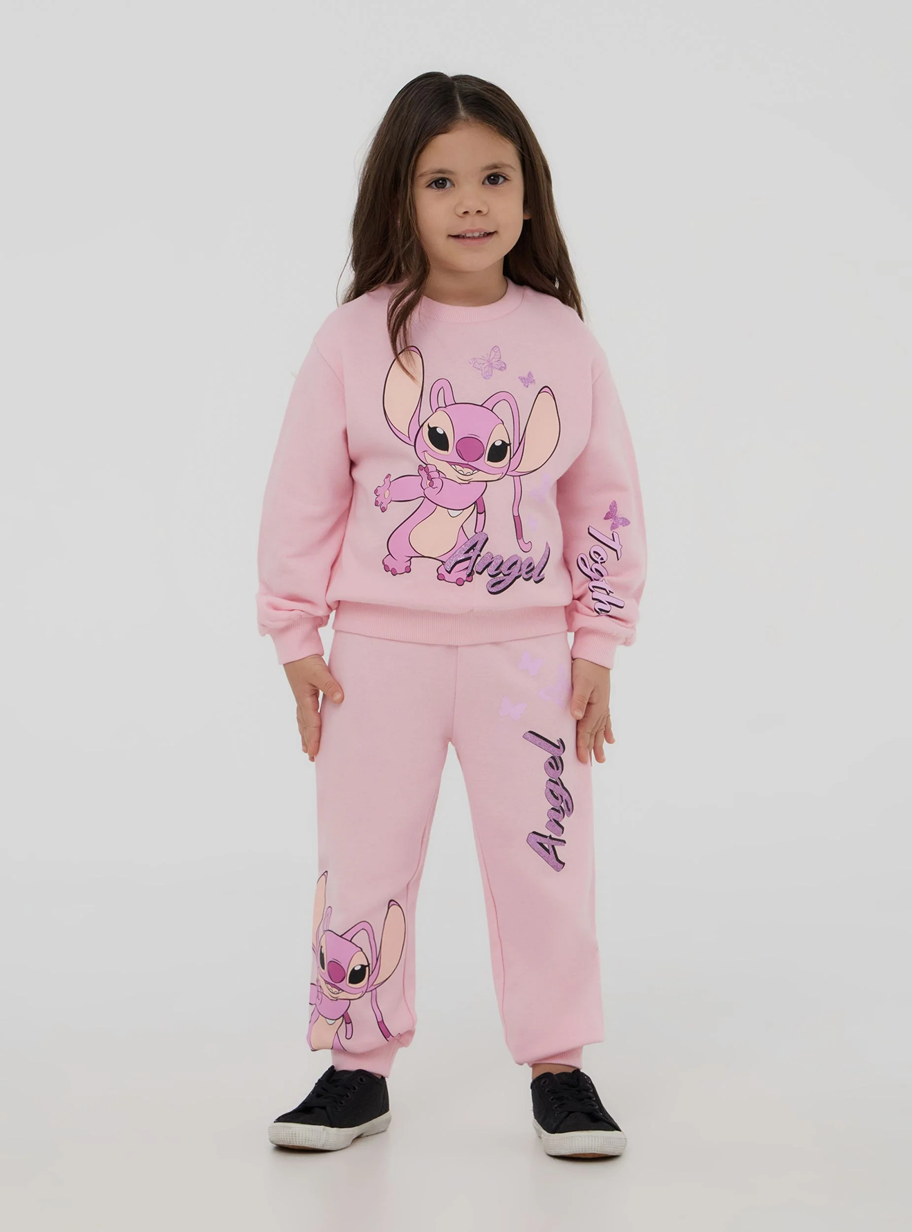 Felpa leggera con stampa Angel di Stitch® senza cappuccio