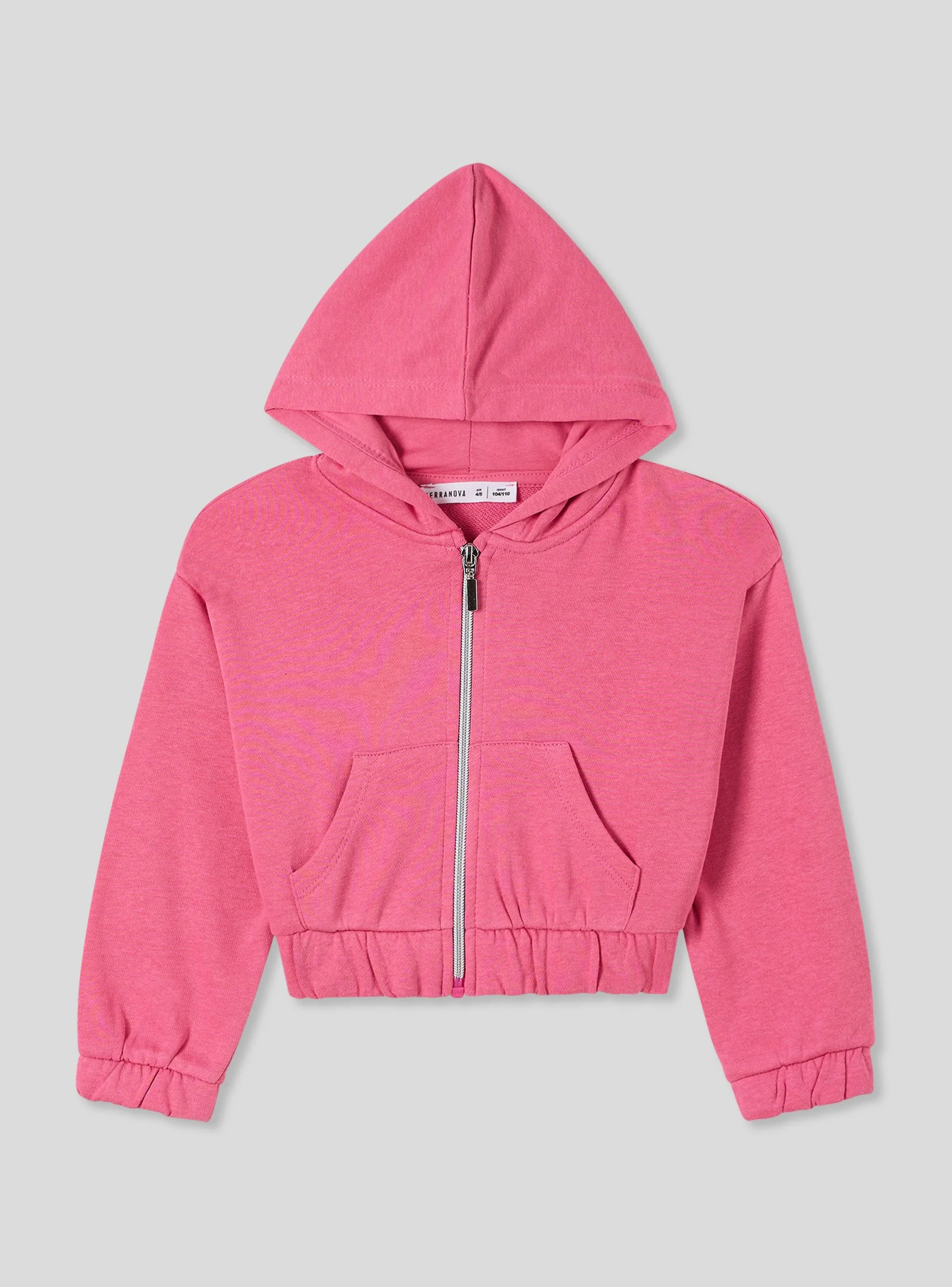 Felpa leggera crop con zip e cappuccio - Image 4