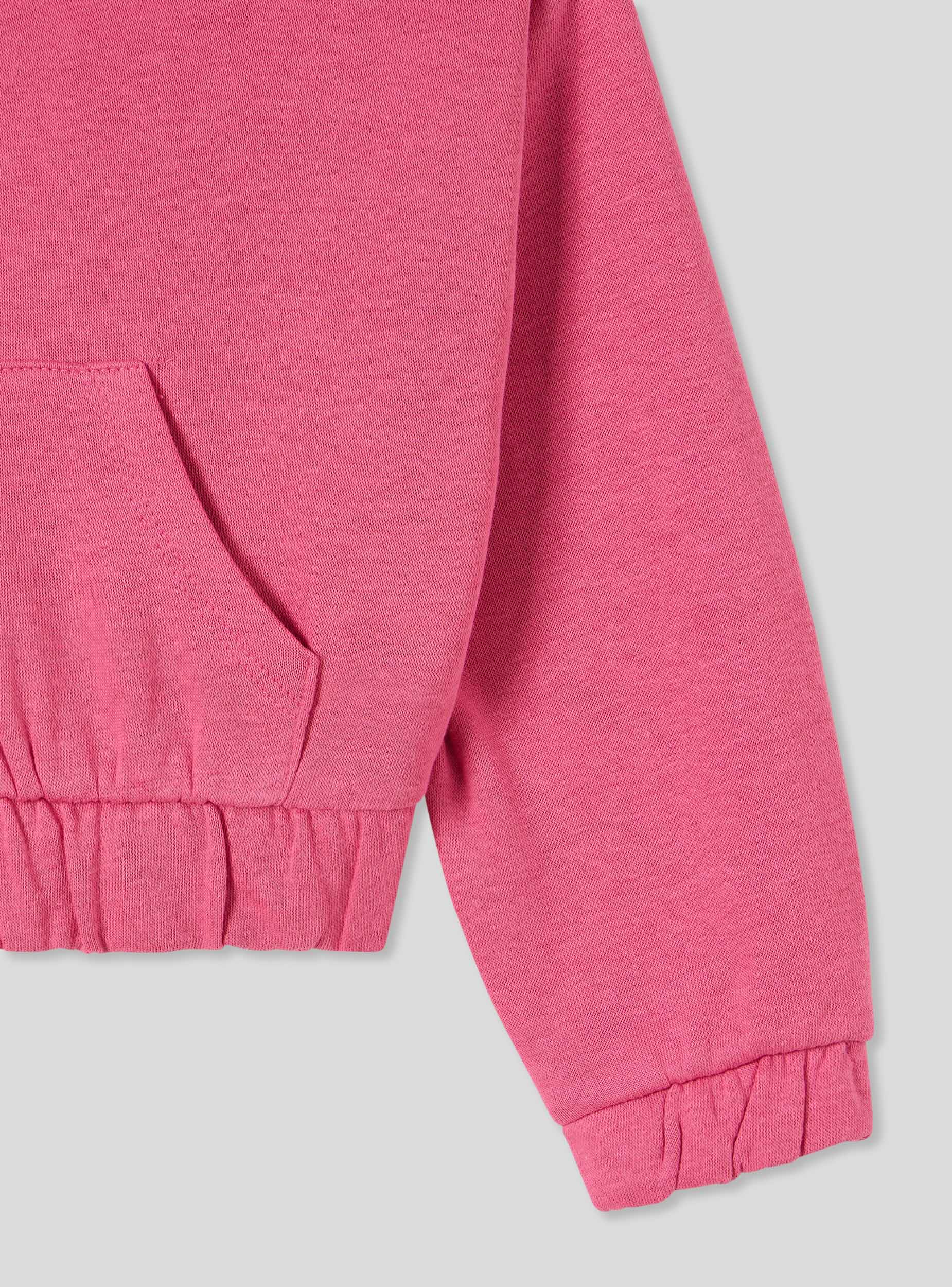Felpa leggera crop con zip e cappuccio - Image 6