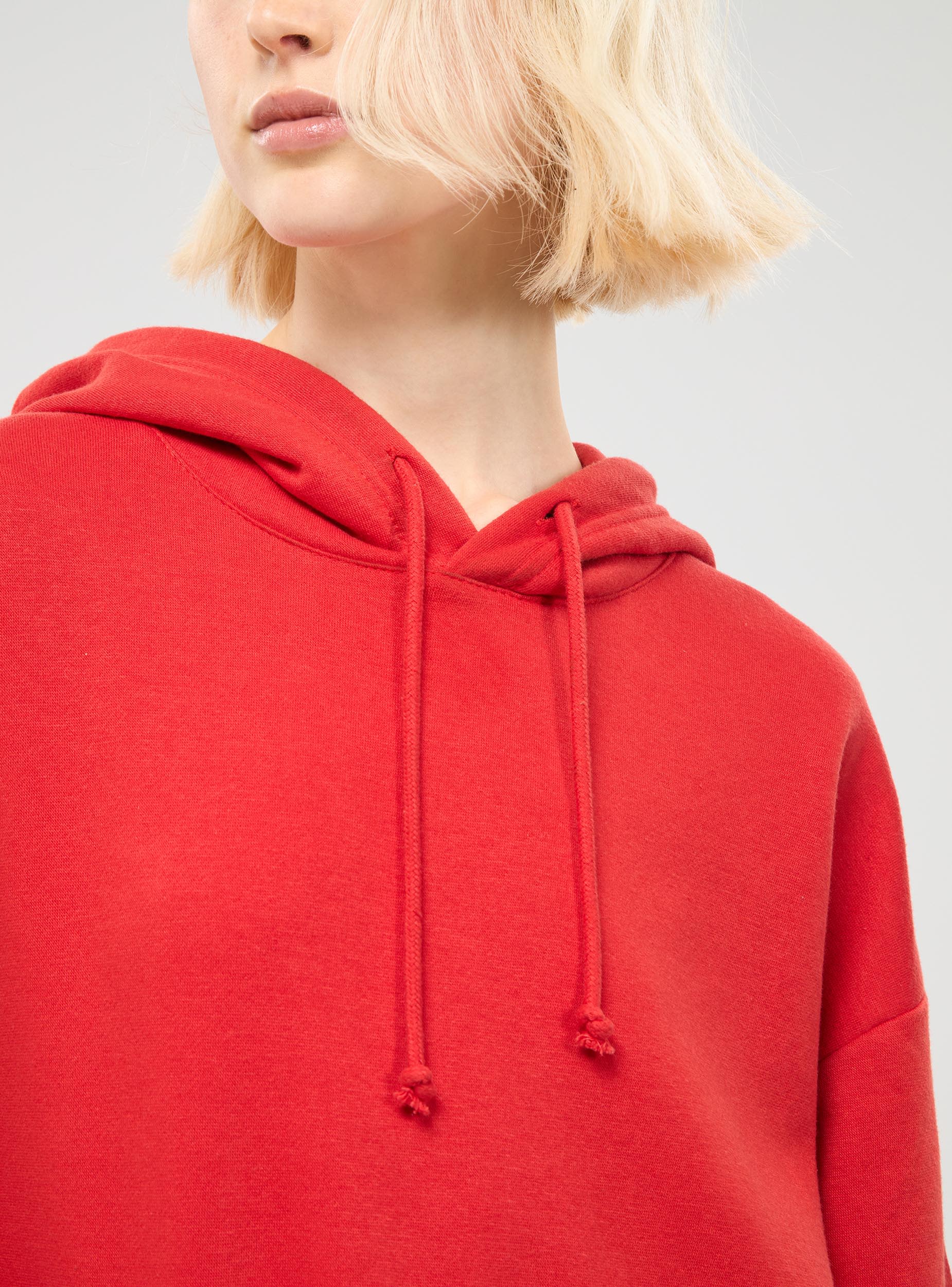 Felpa oversize con cappuccio tinta unita