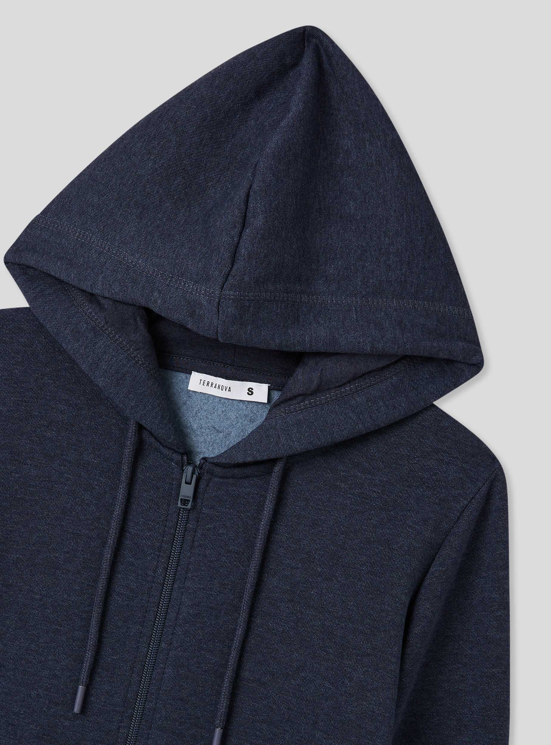 Felpa pesante con cappuccio e zip a tinta unita - Image 6