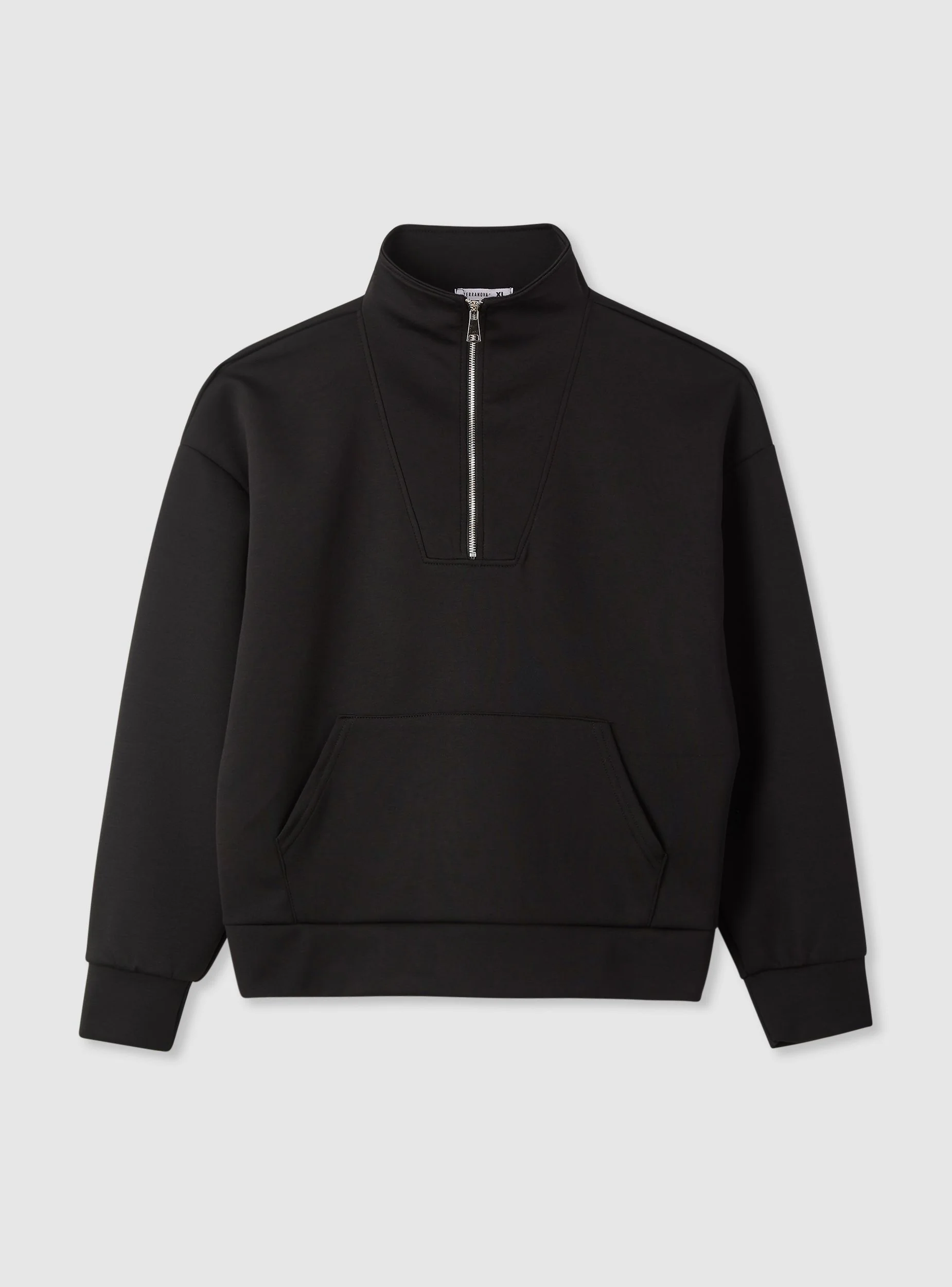 Felpa senza cappuccio con mezza zip a tinta unita - Image 6