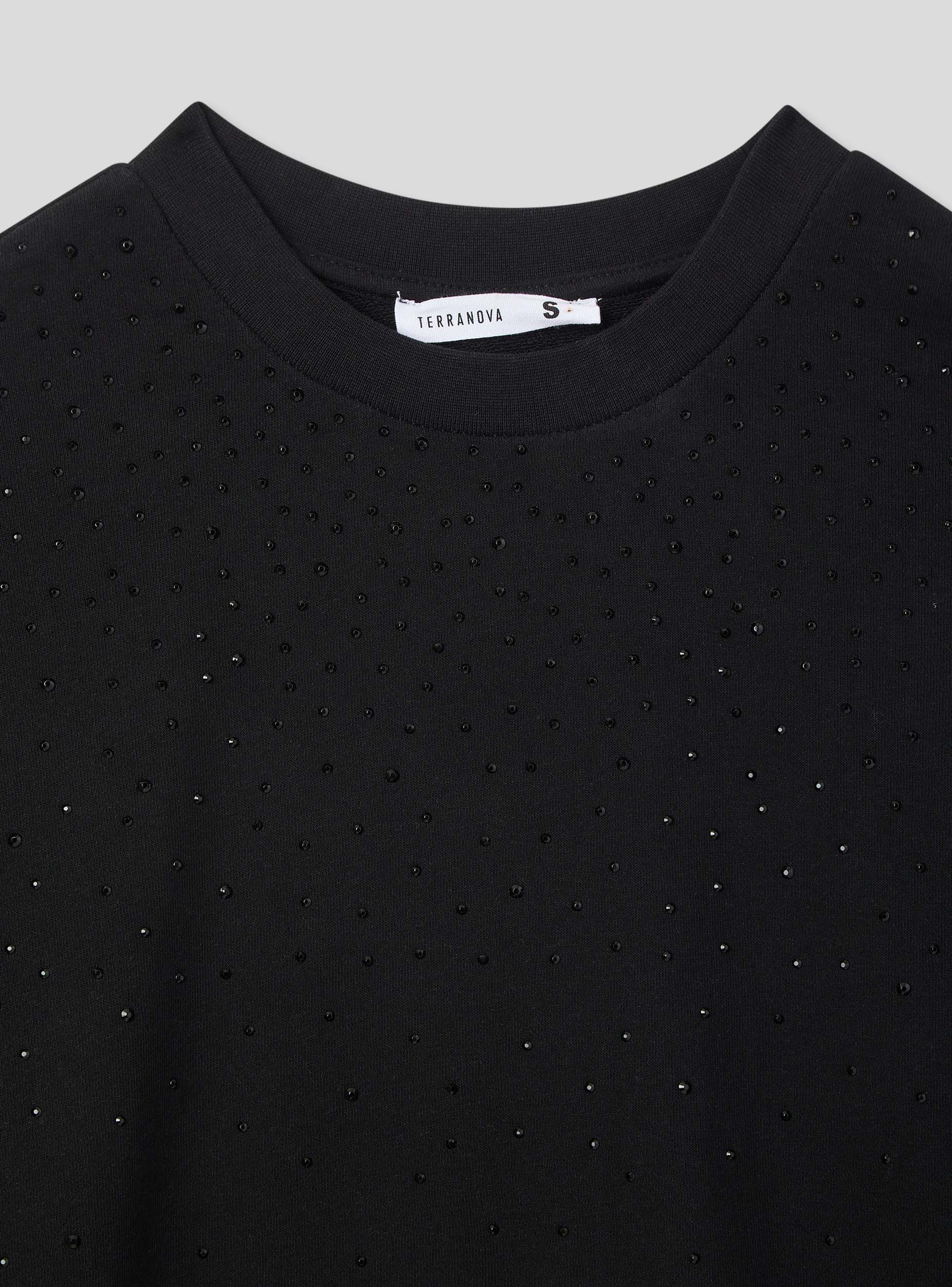 Felpa senza cappuccio con strass - Image 6