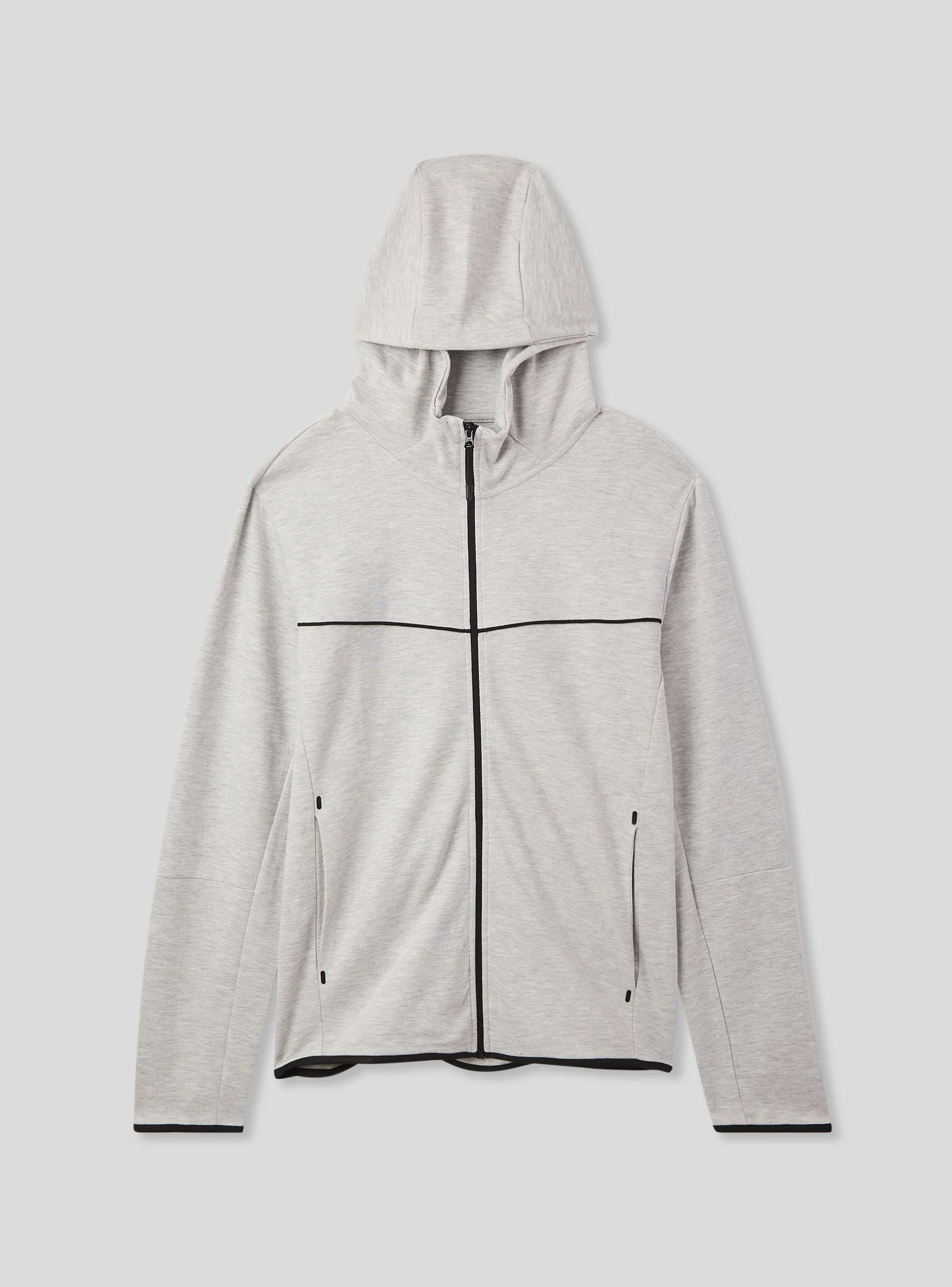 Felpa tecnica con cappuccio e zip in misto cotone pesante - Image 6