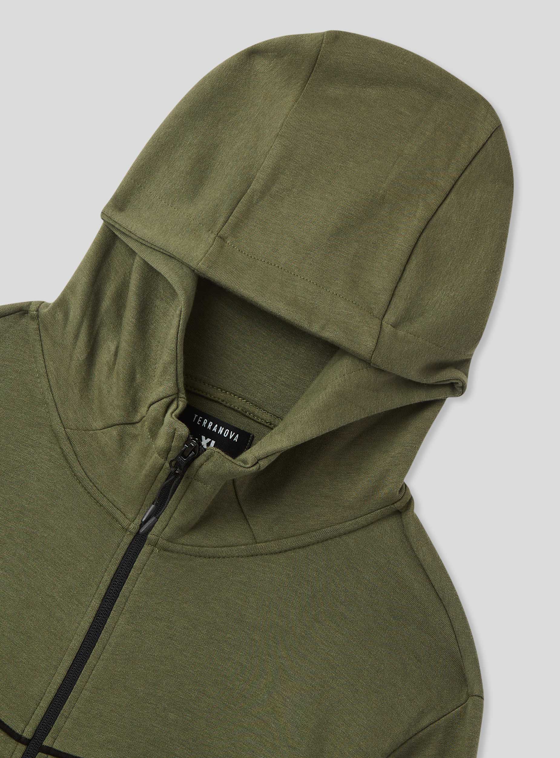 Felpa tecnica con cappuccio e zip in misto cotone pesante - Image 6