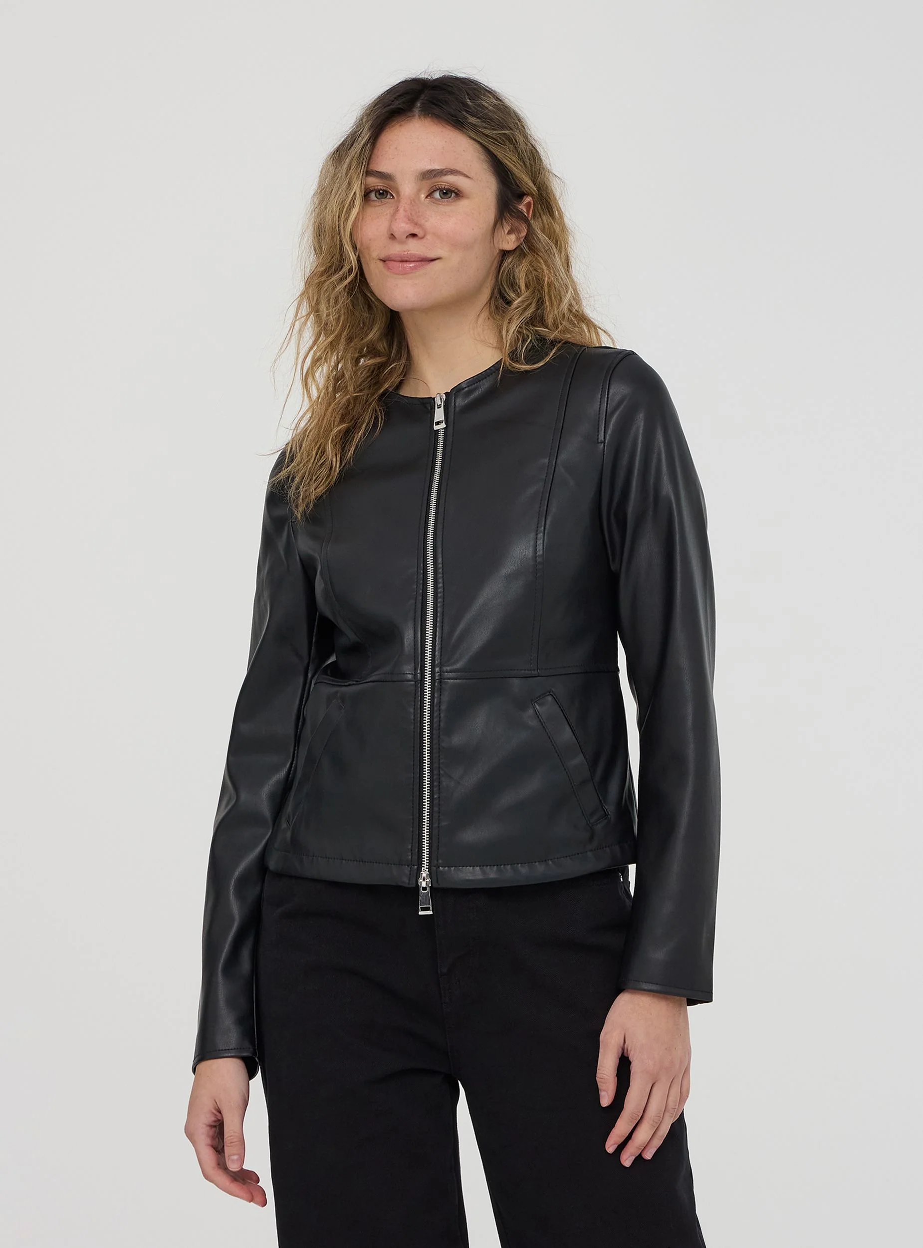 Giacca biker effetto pelle - Image 2