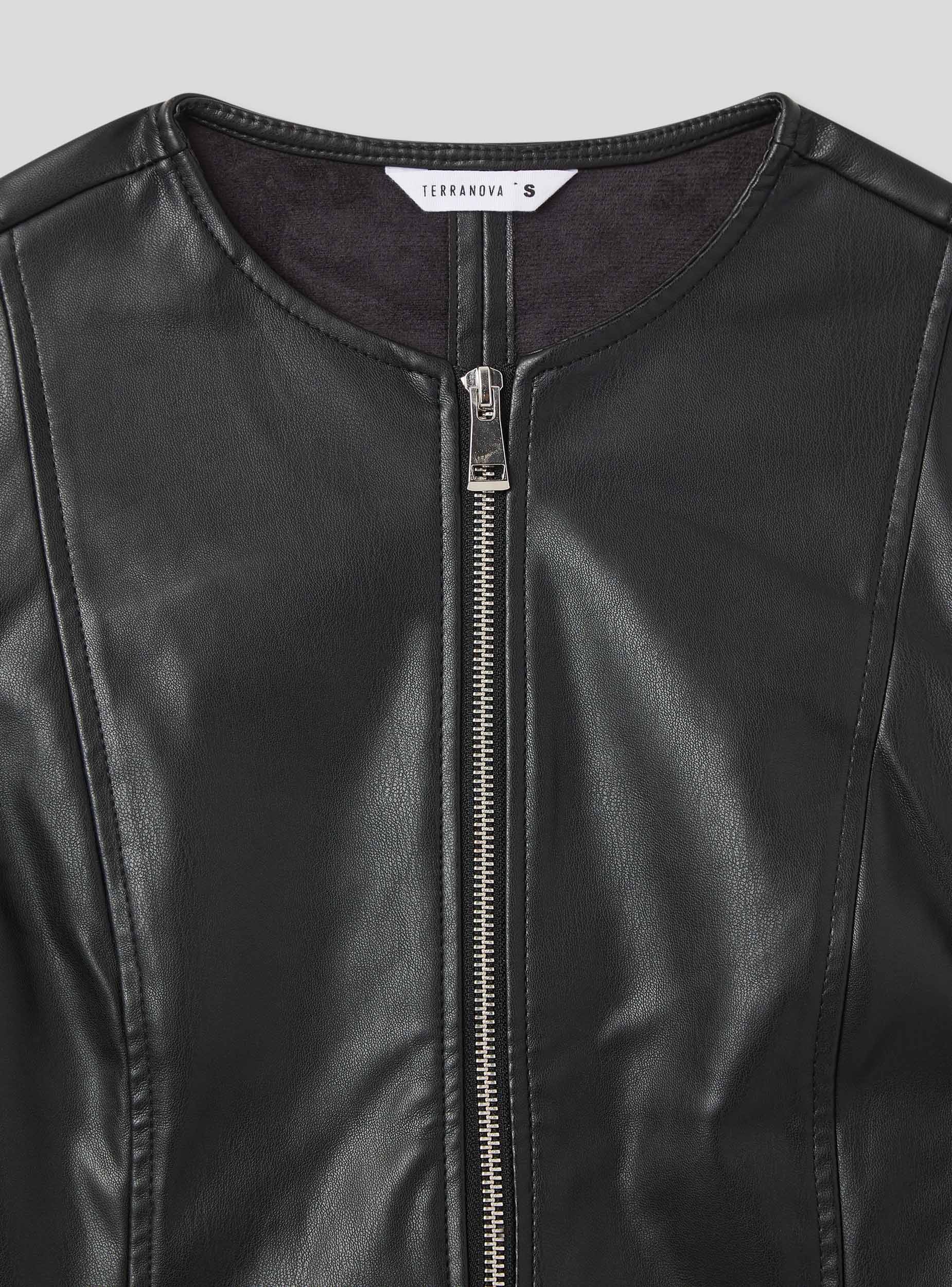 Giacca biker effetto pelle - Image 5