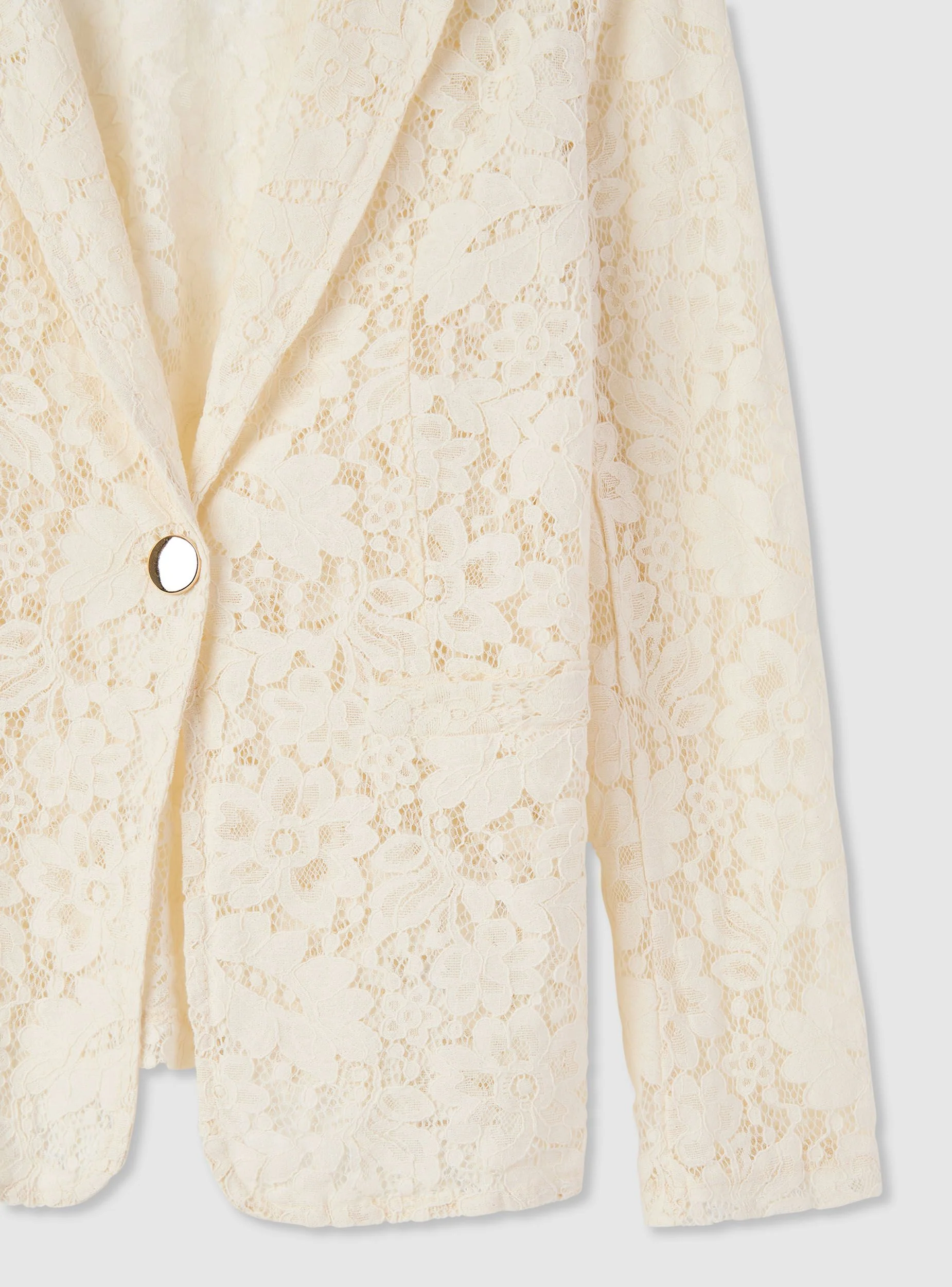 Giacca blazer in pizzo con bottone singolo - Image 5