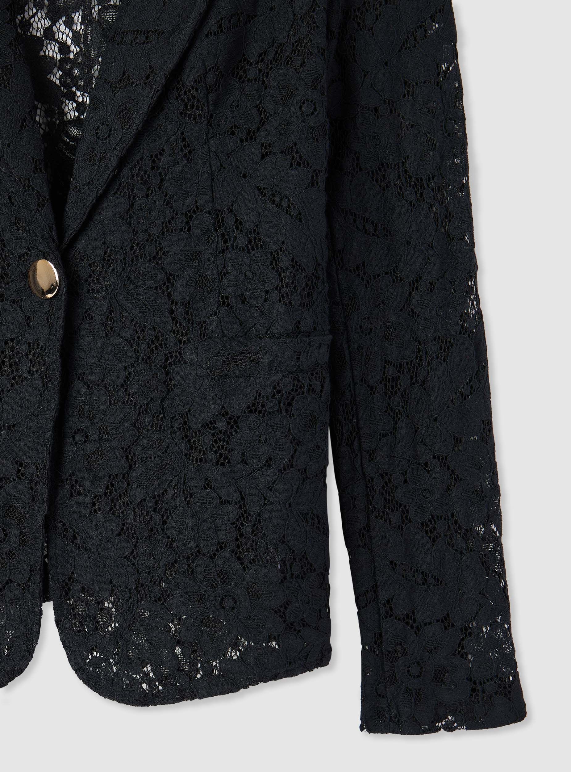 Giacca blazer in pizzo con bottone singolo - Image 6