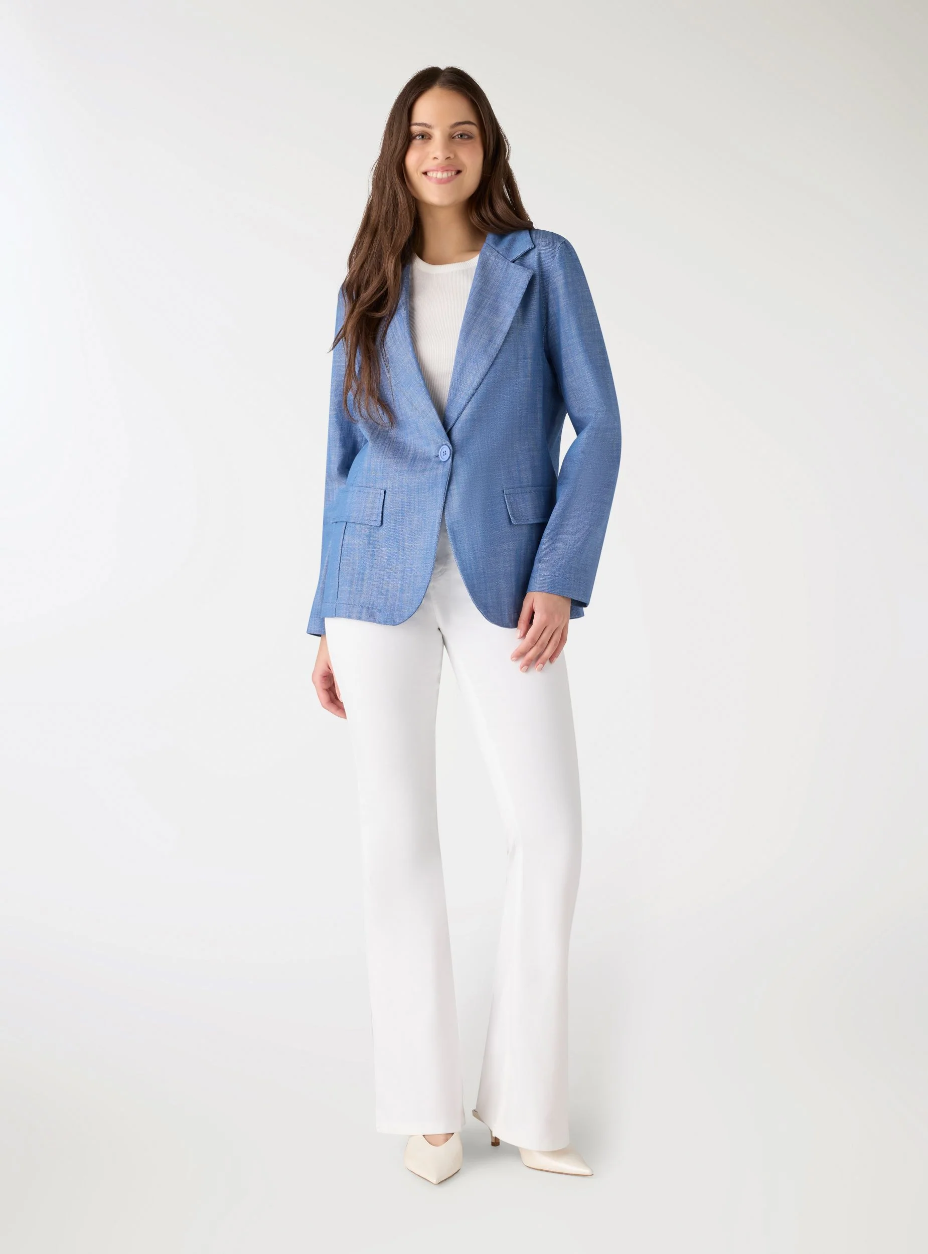 Giacca denim monopetto