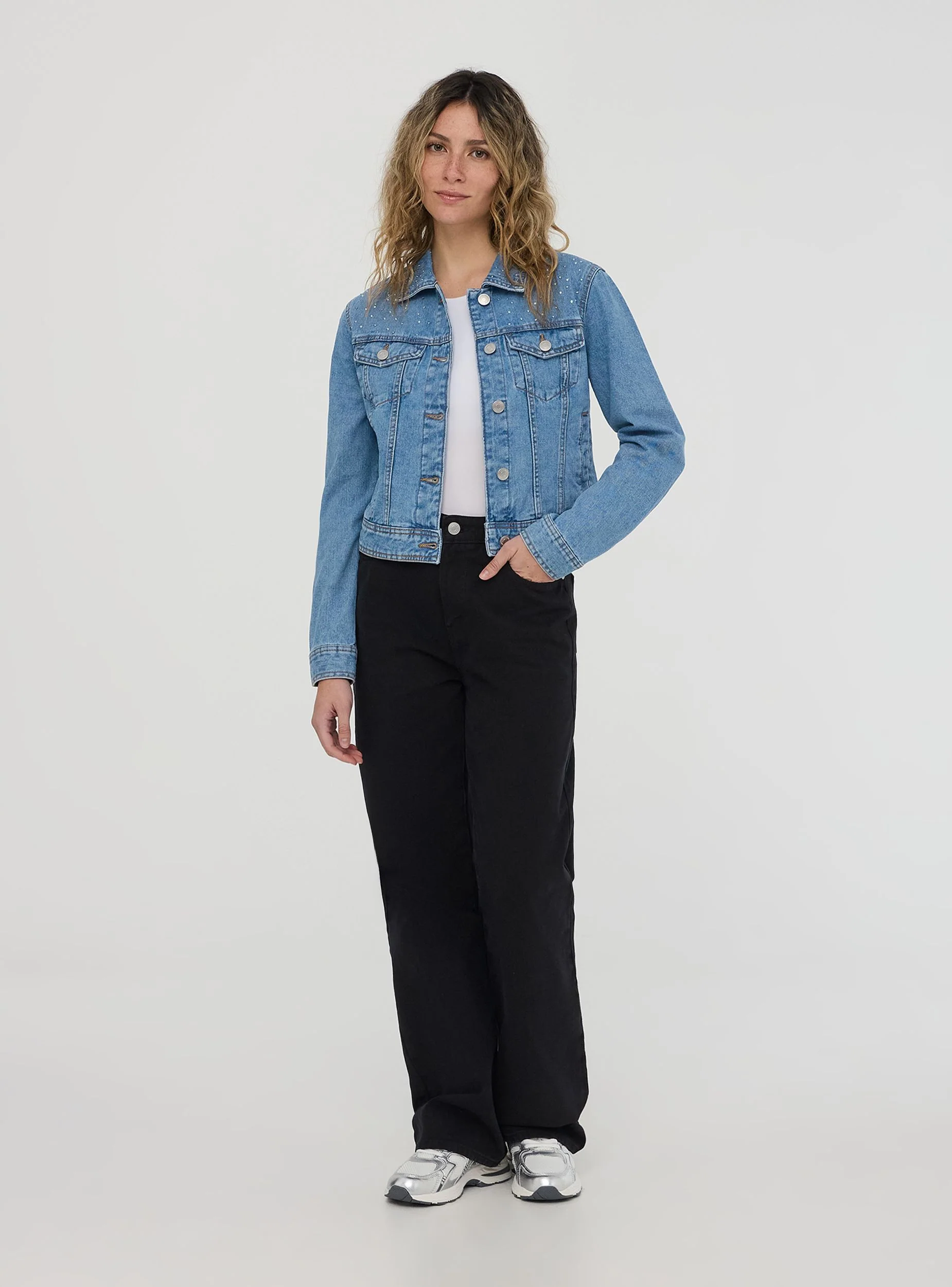 Giacca di jeans con strass - Image 2