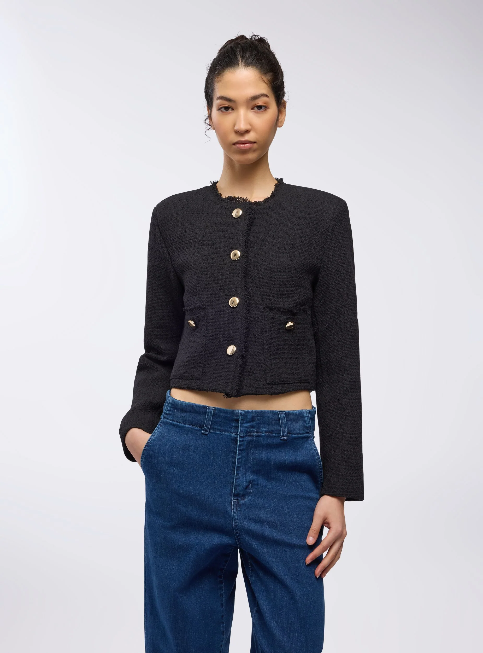 Giacca in tweed con bottoni - Image 4