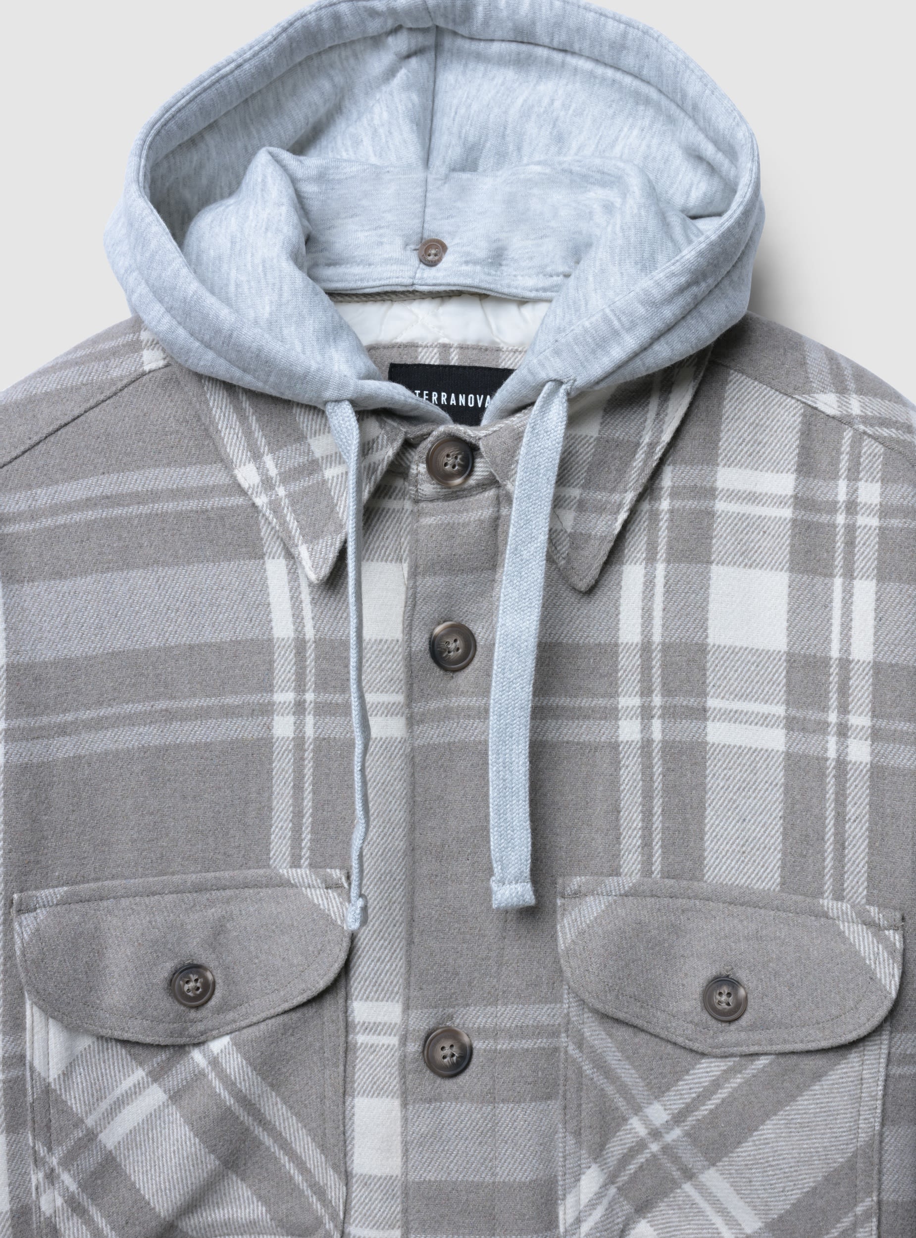 Giacca shacket imbottita con cappuccio - Image 7