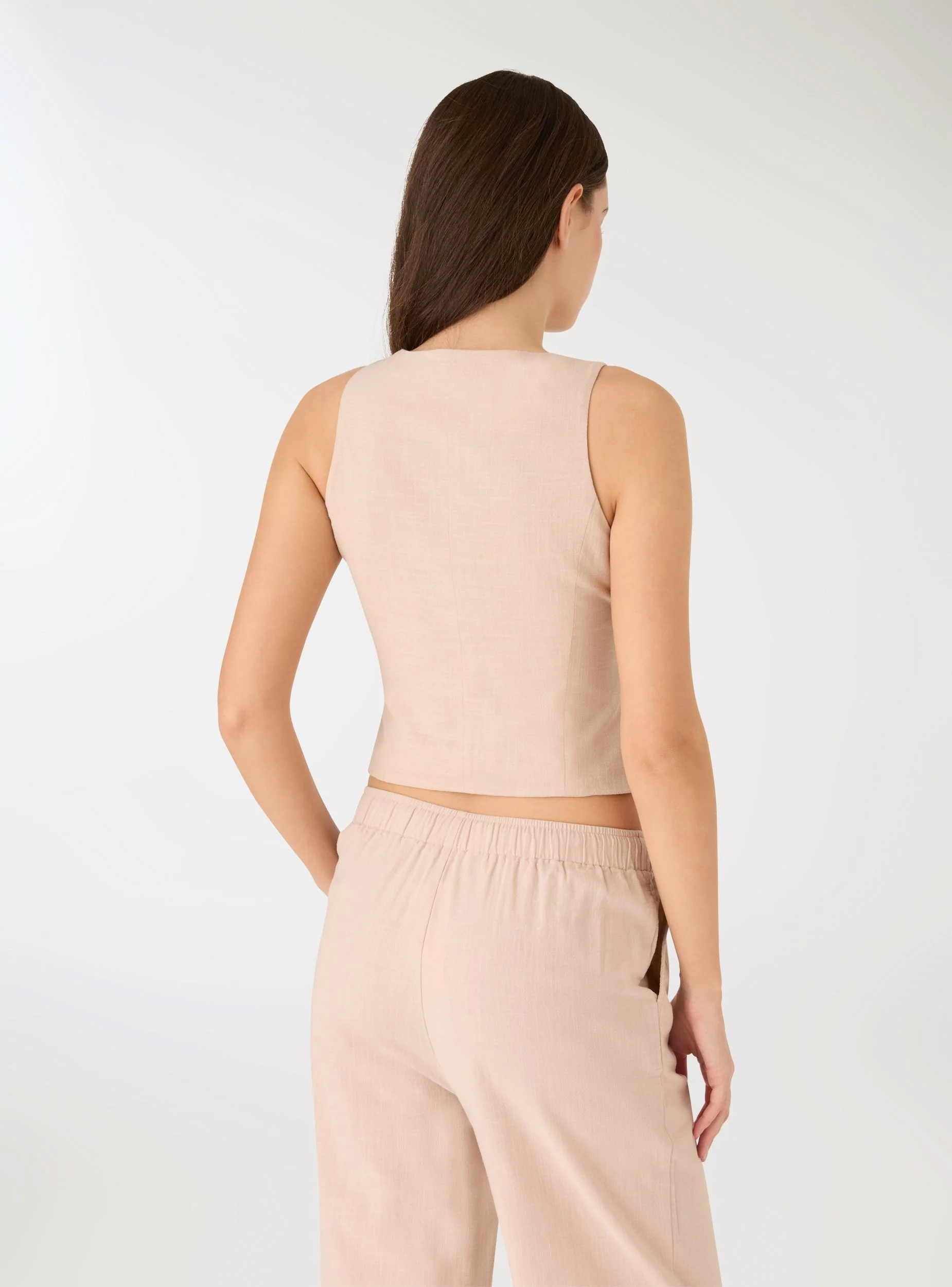 Gilet a tinta unita con scollo a V - Image 2