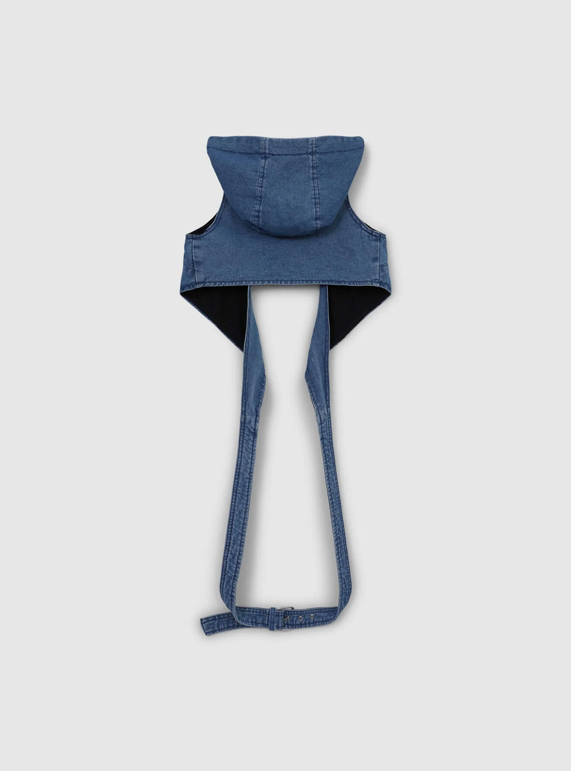 Gilet crop con fascia a cintura e cappuccio TRNPOPLAB - Image 6