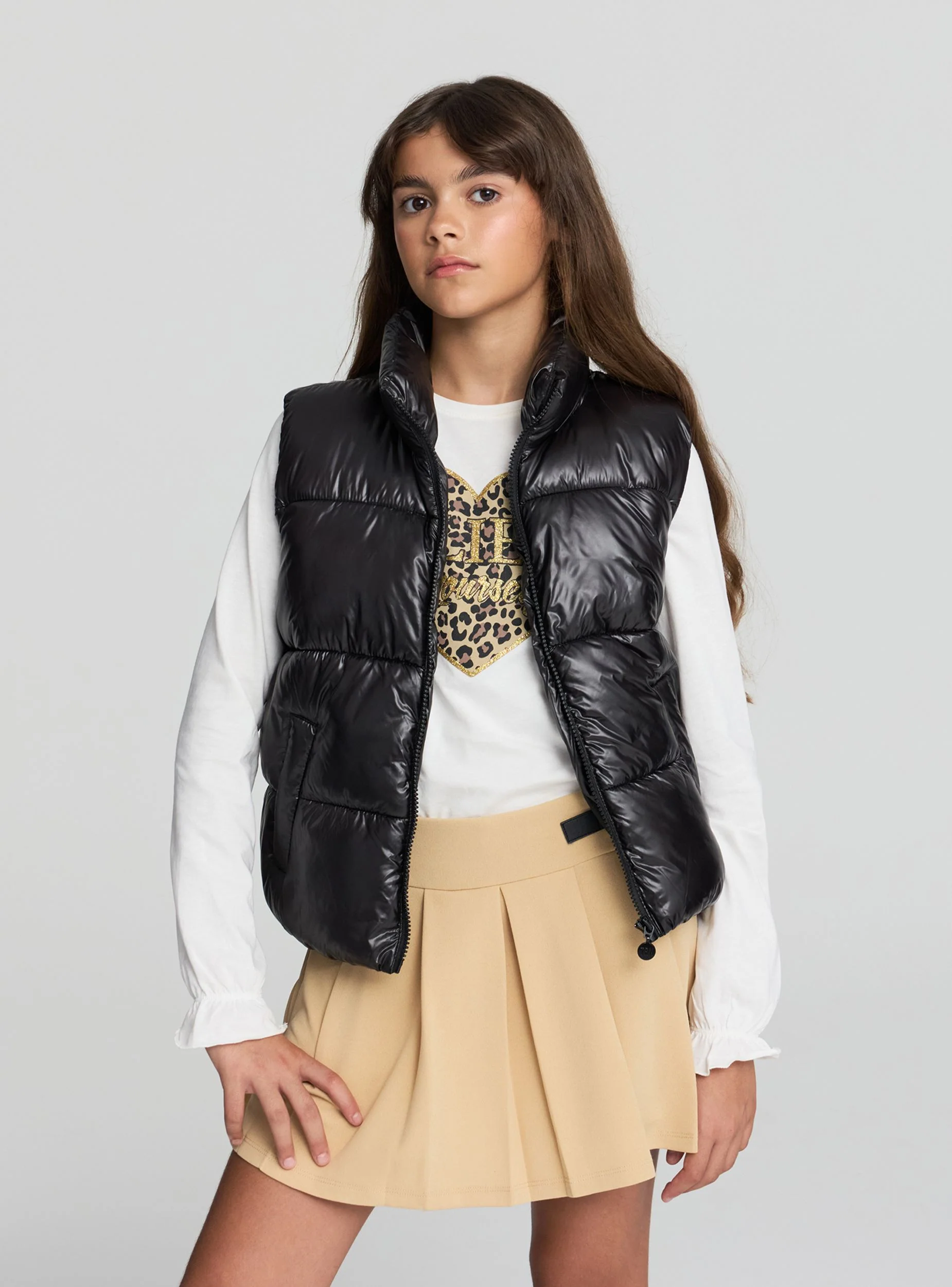 Gilet imbottito con zip e collo alto - Image 3