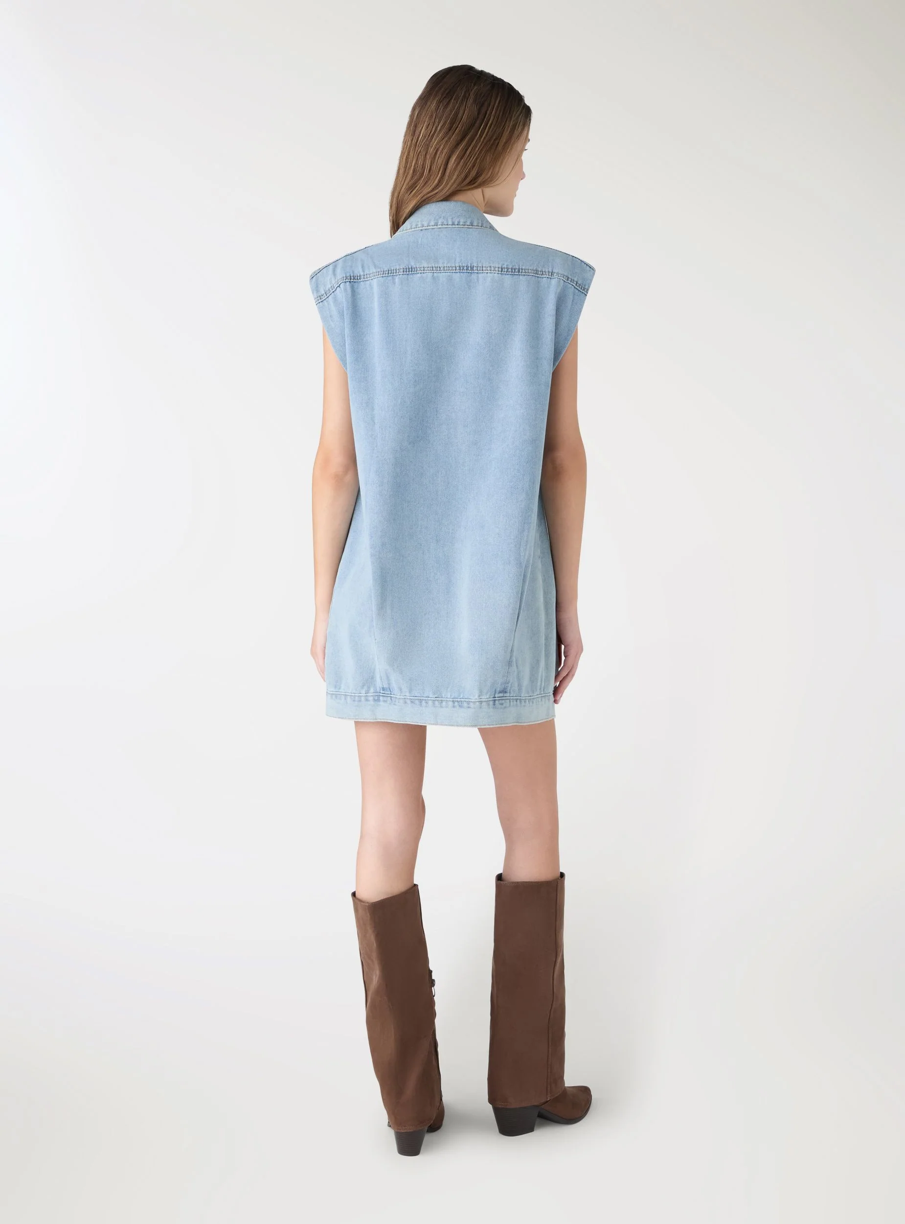 Gilet lungo con bottoni e tasche - Image 4