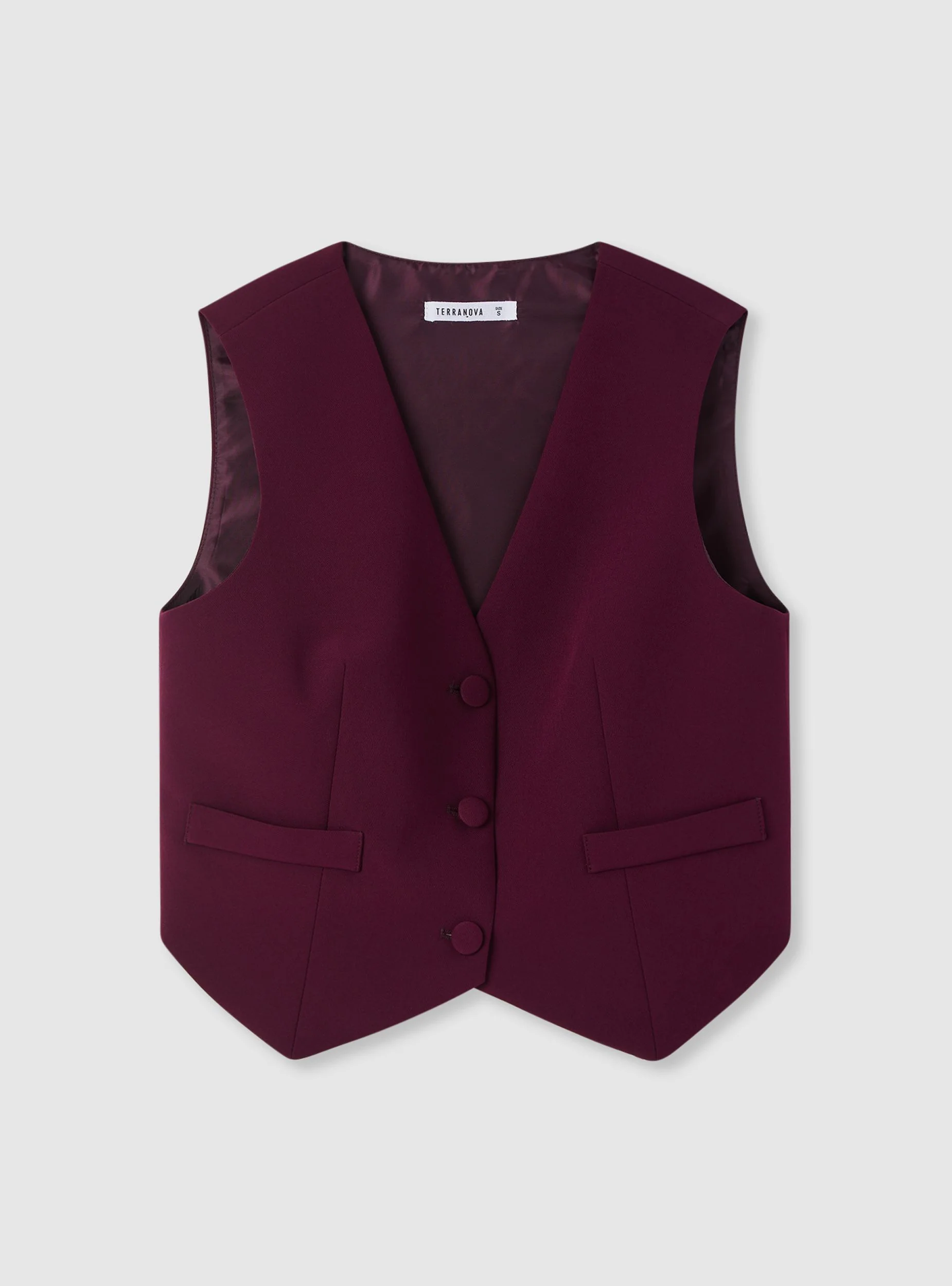 Gilet tinta unita con bottoni - Image 2