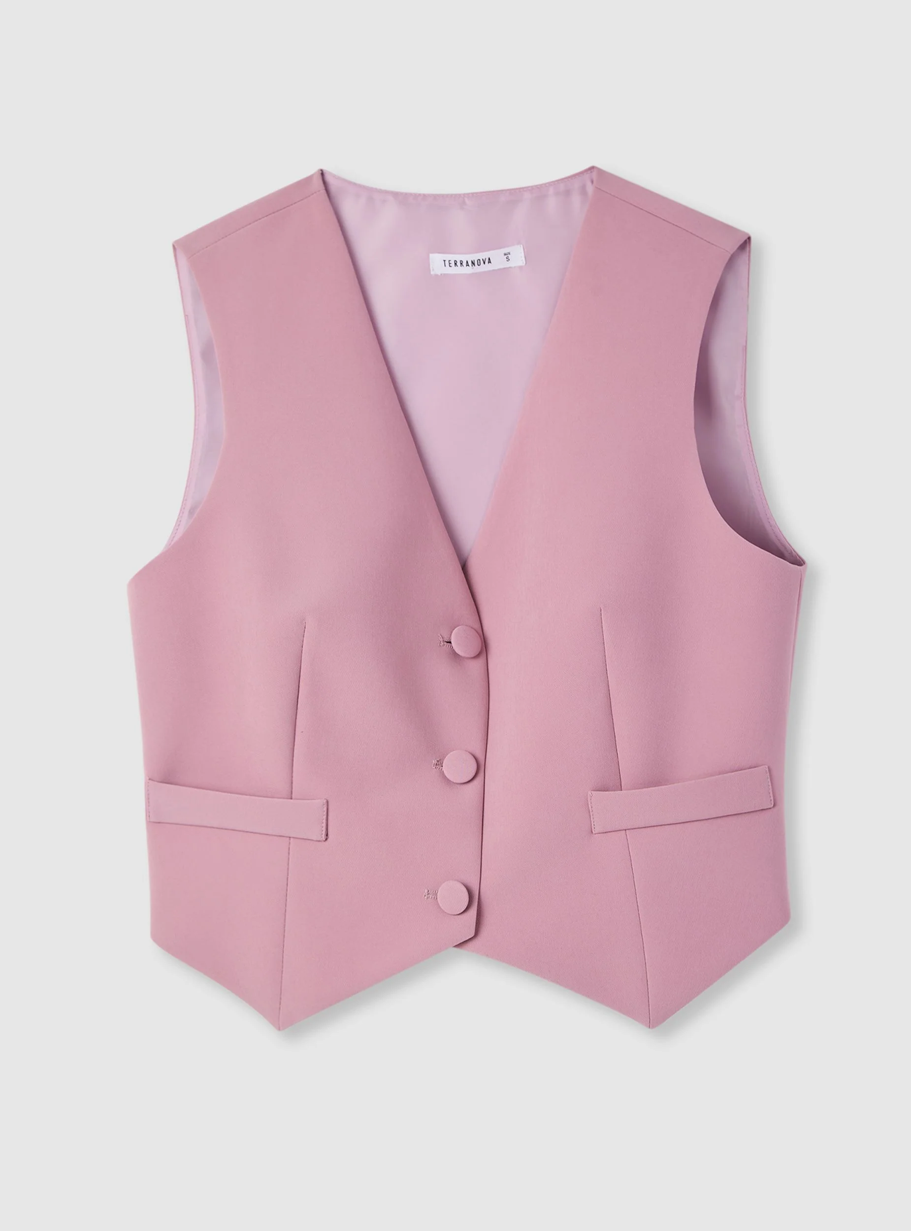 Gilet tinta unita con bottoni - Image 2