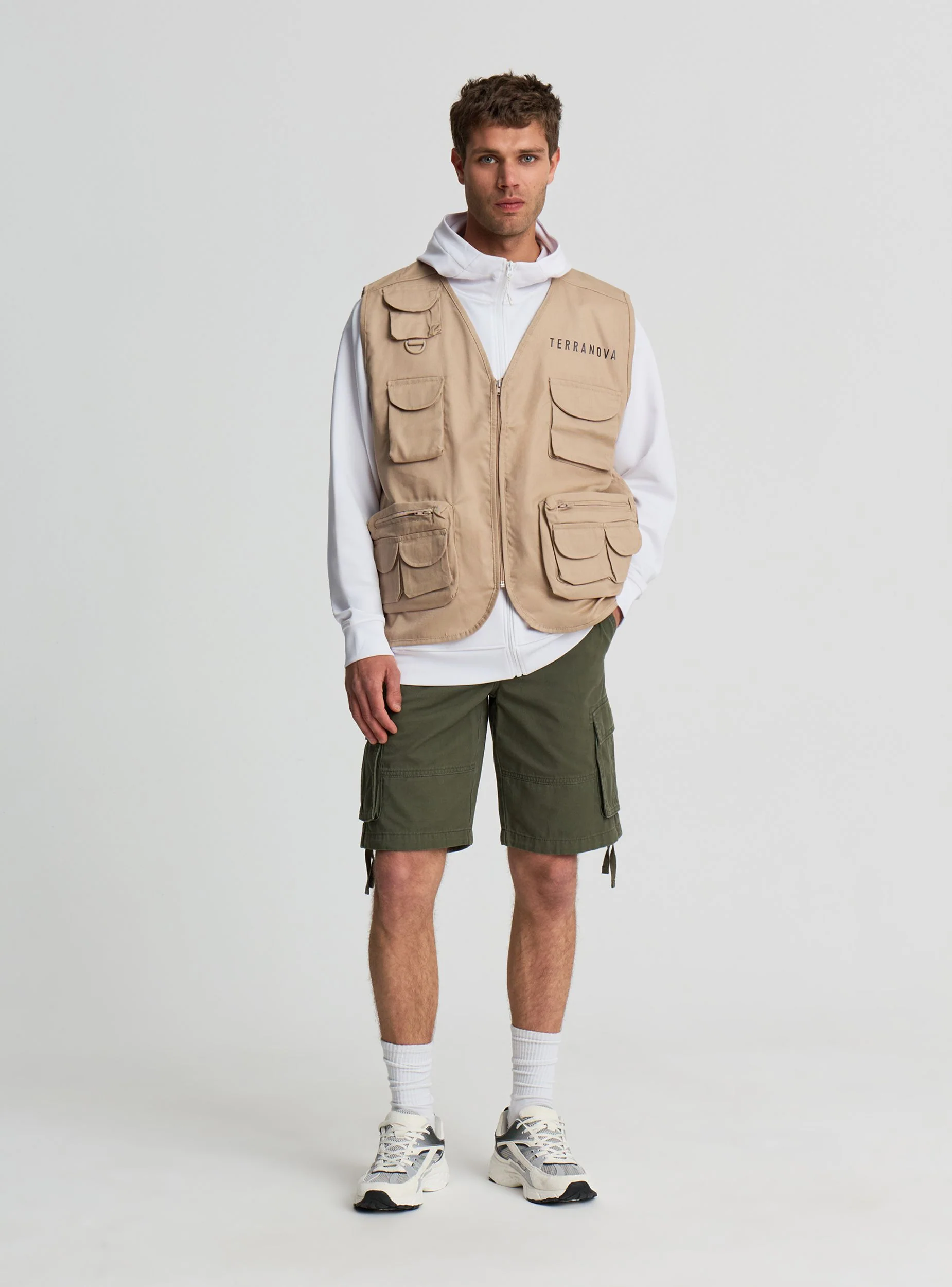 Gilet utility con tasche e zip