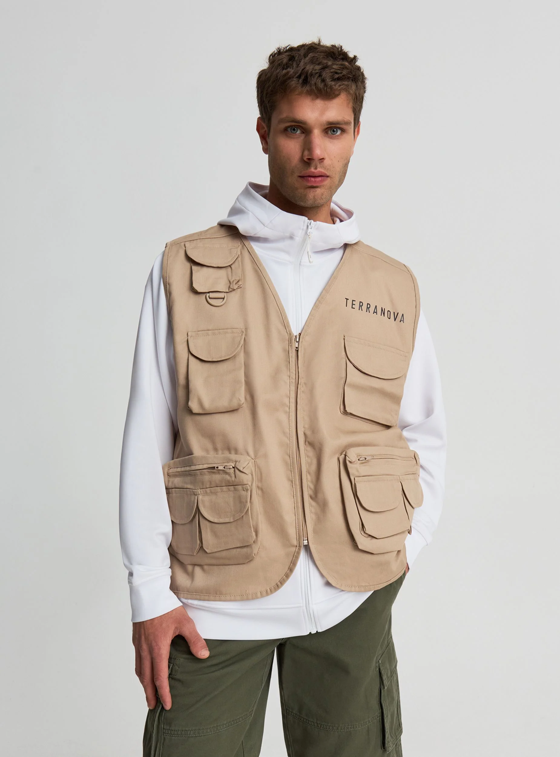 Gilet utility con tasche e zip - Image 3