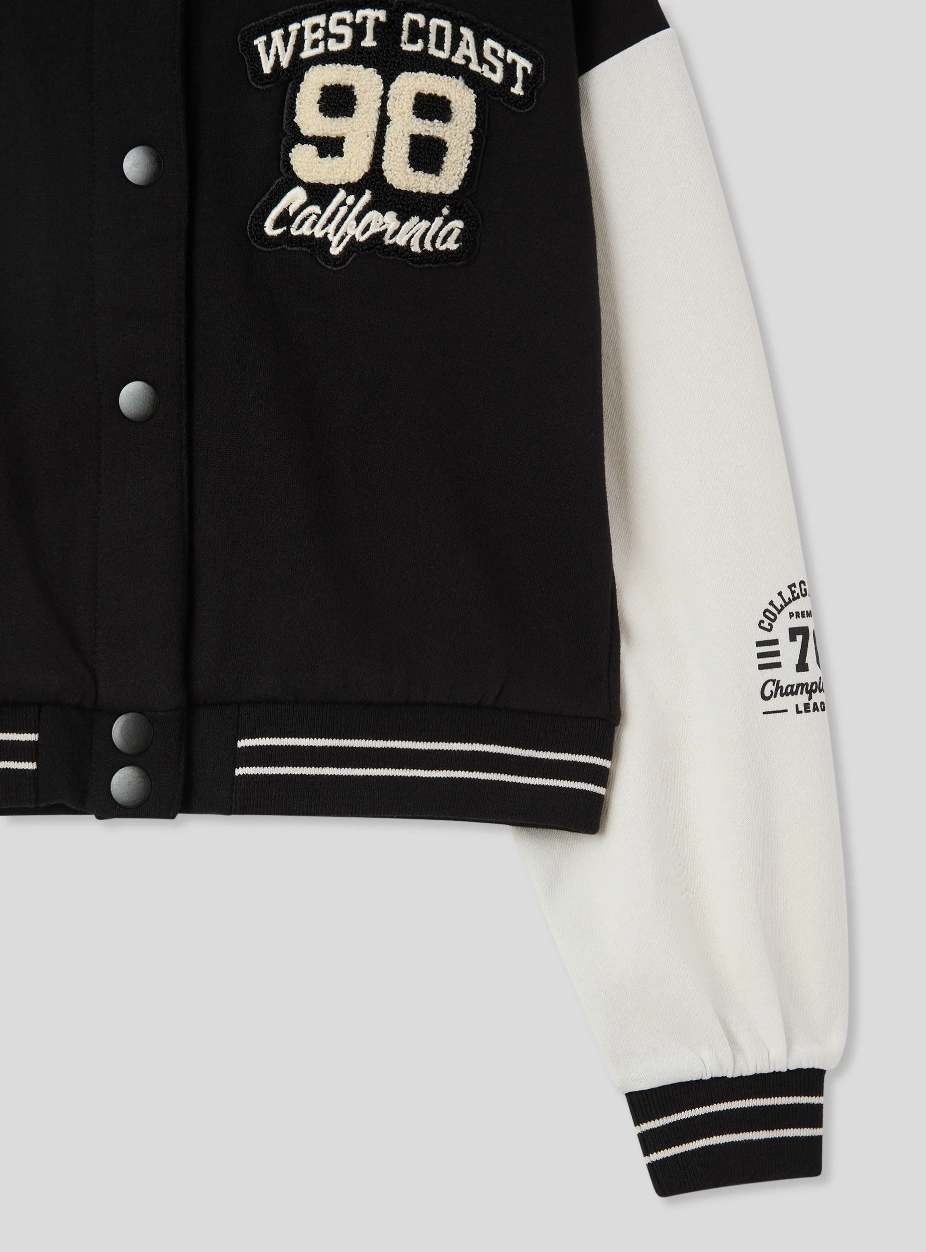 Giubbino bomber in felpa con patch - Image 4