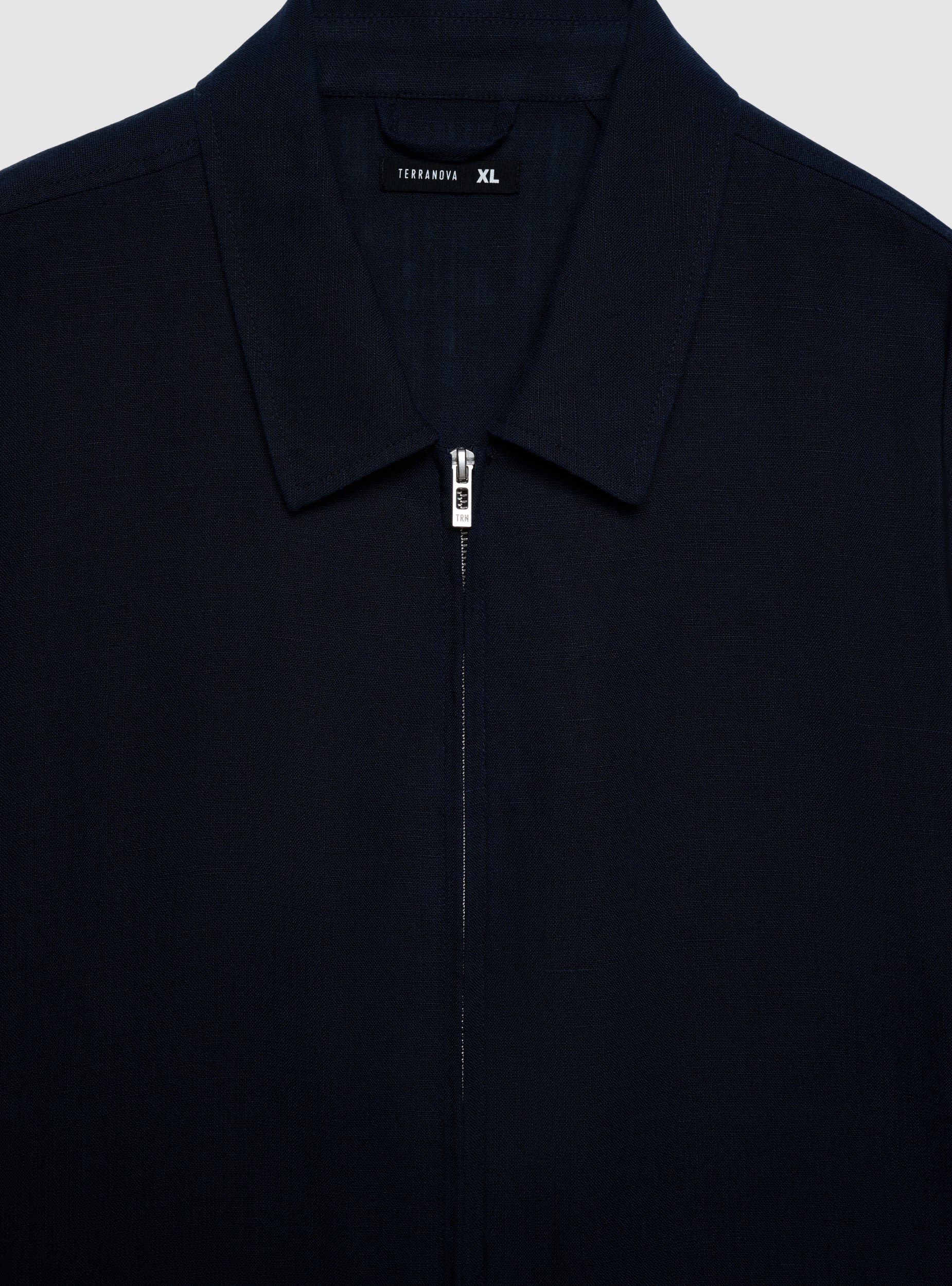 Giubbino collo camicia con zip misto lino - Image 2