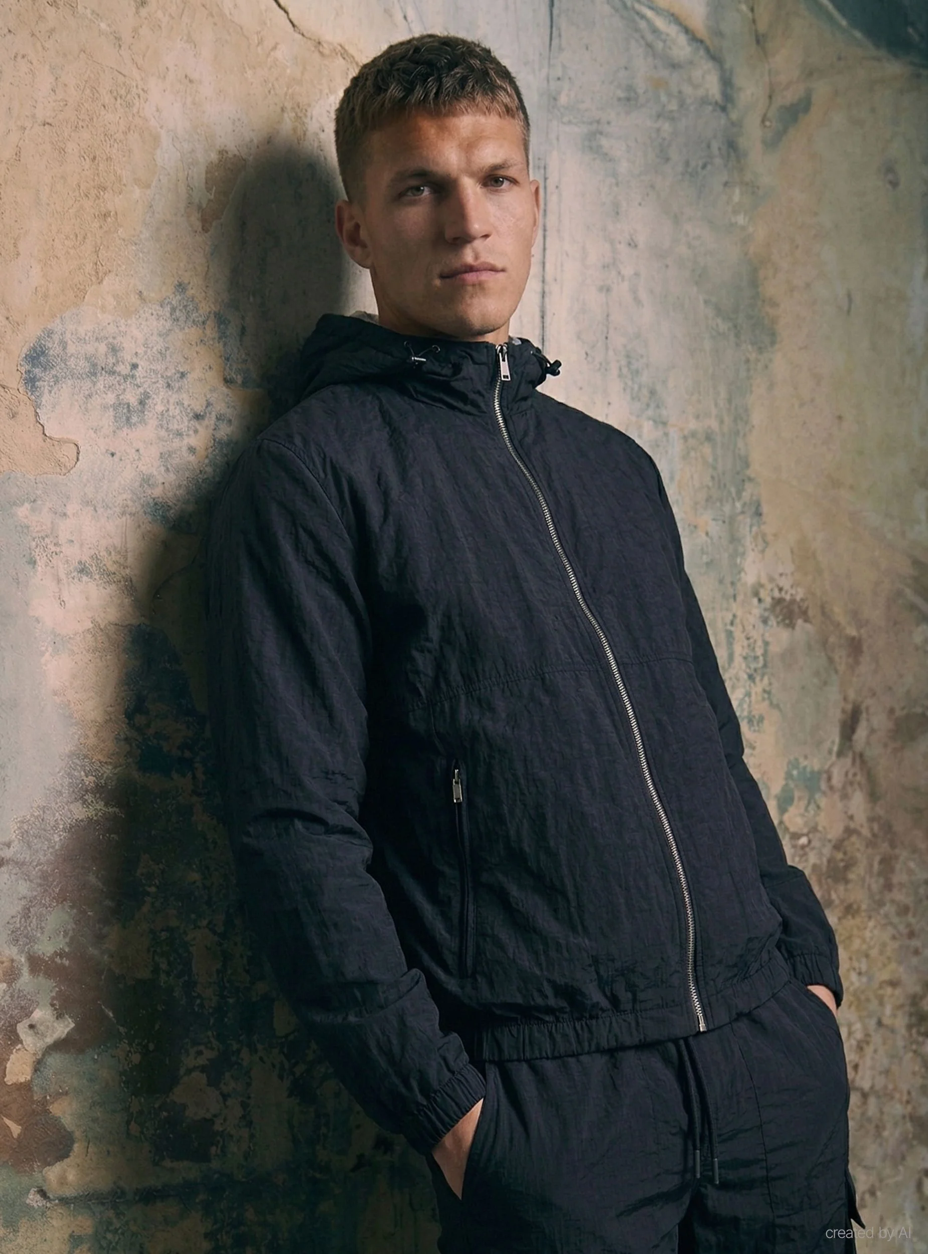 Giubbino con cappuccio e zip vestibilità boxy - Image 8