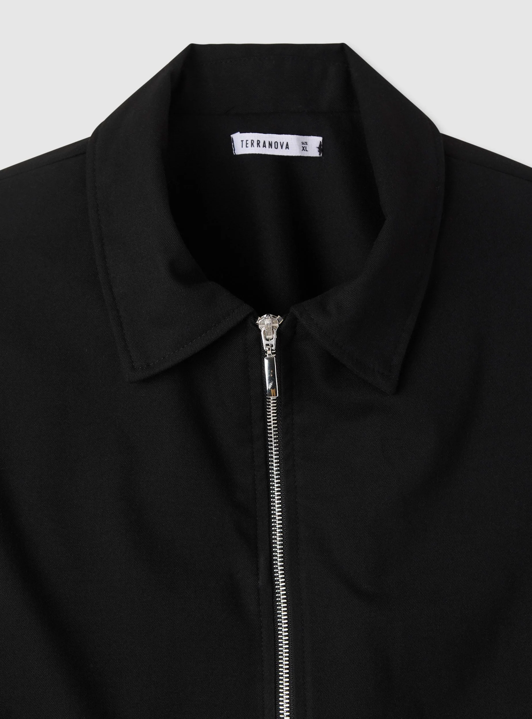Giubbino con zip e collo camicia tinta unita - Image 5