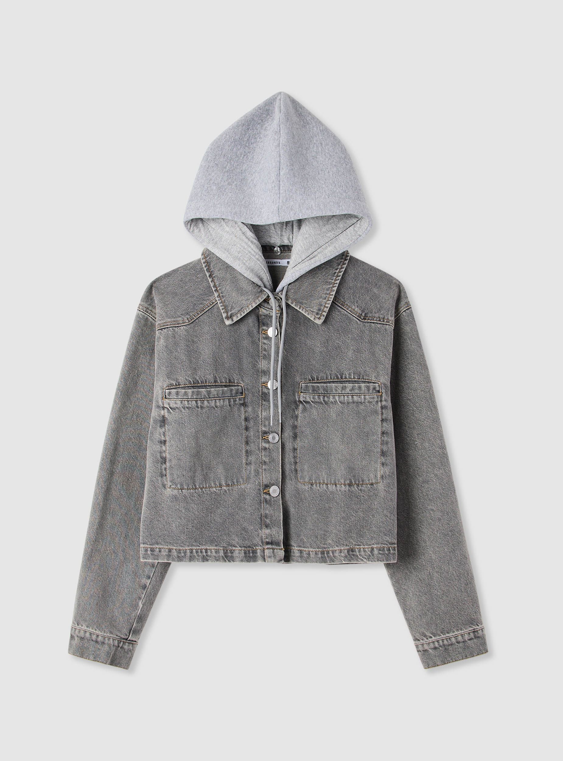 Giubbino denim con cappuccio - Image 6