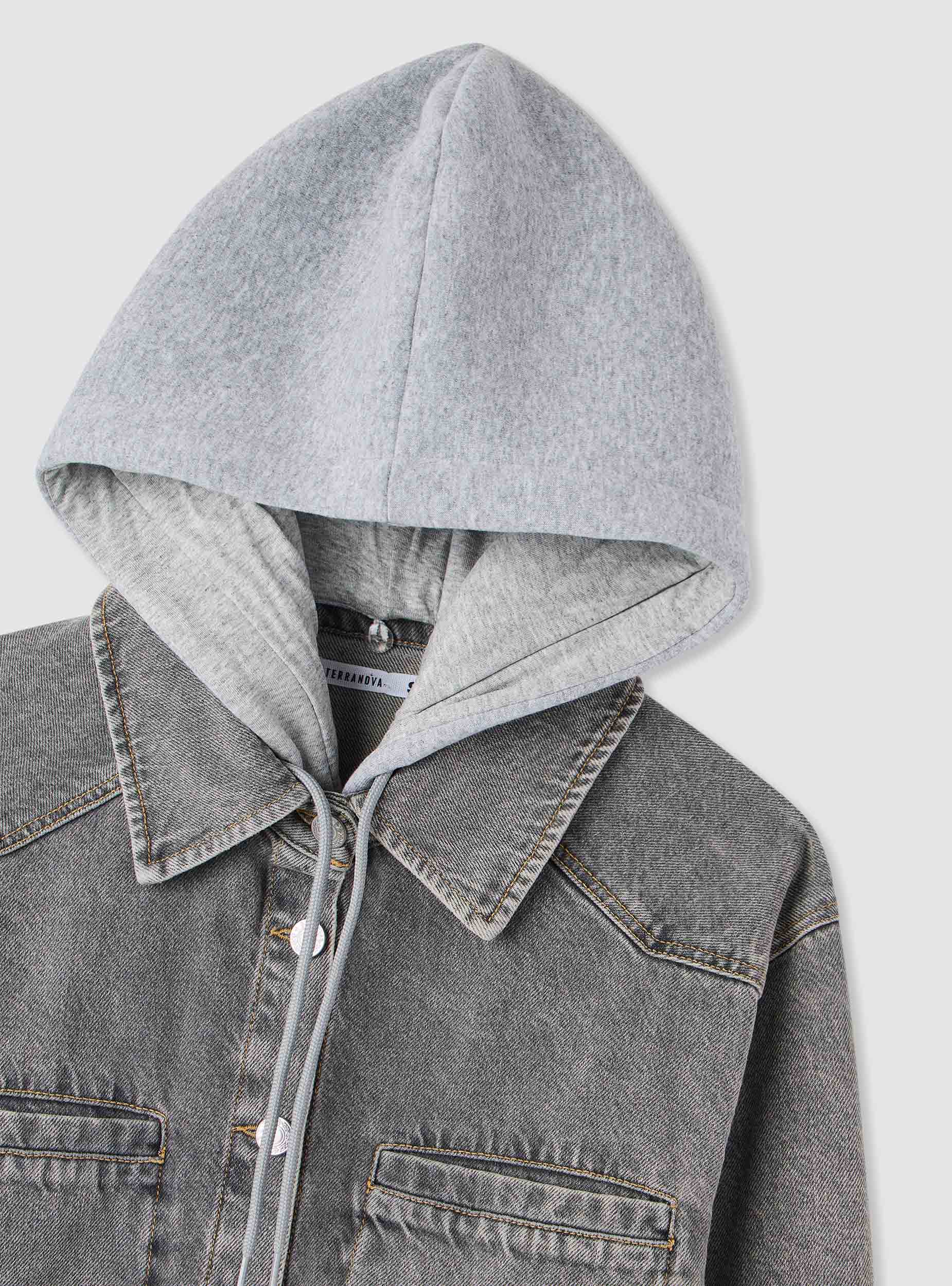 Giubbino denim con cappuccio - Image 7